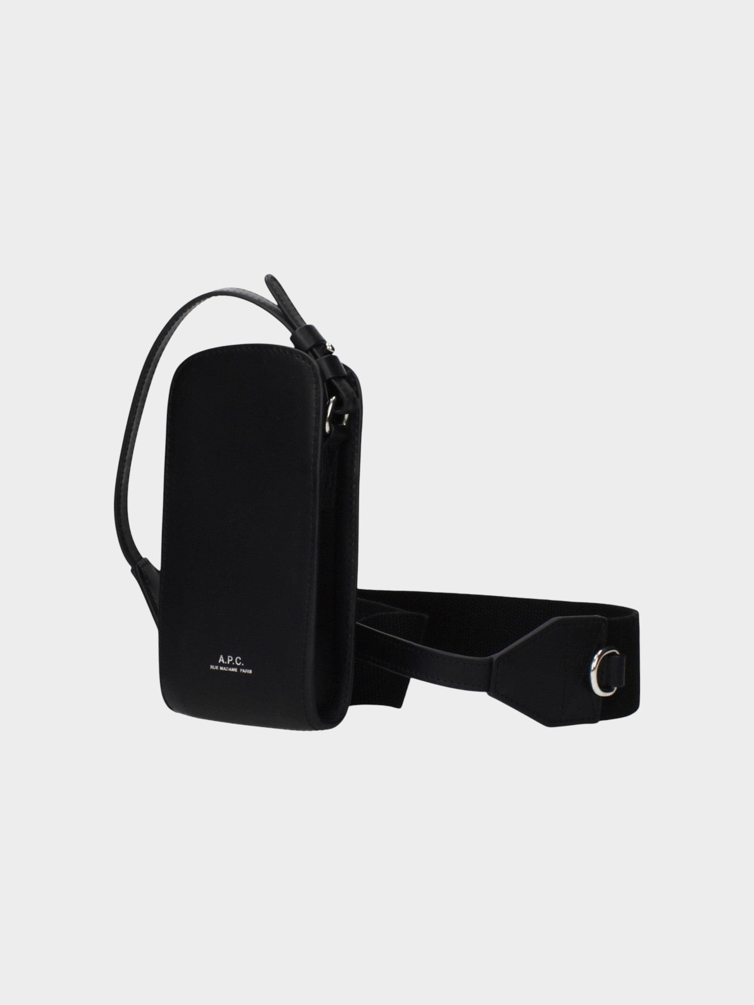 A.P.C. Black Leather Crossbody Bag-thumbmail-2