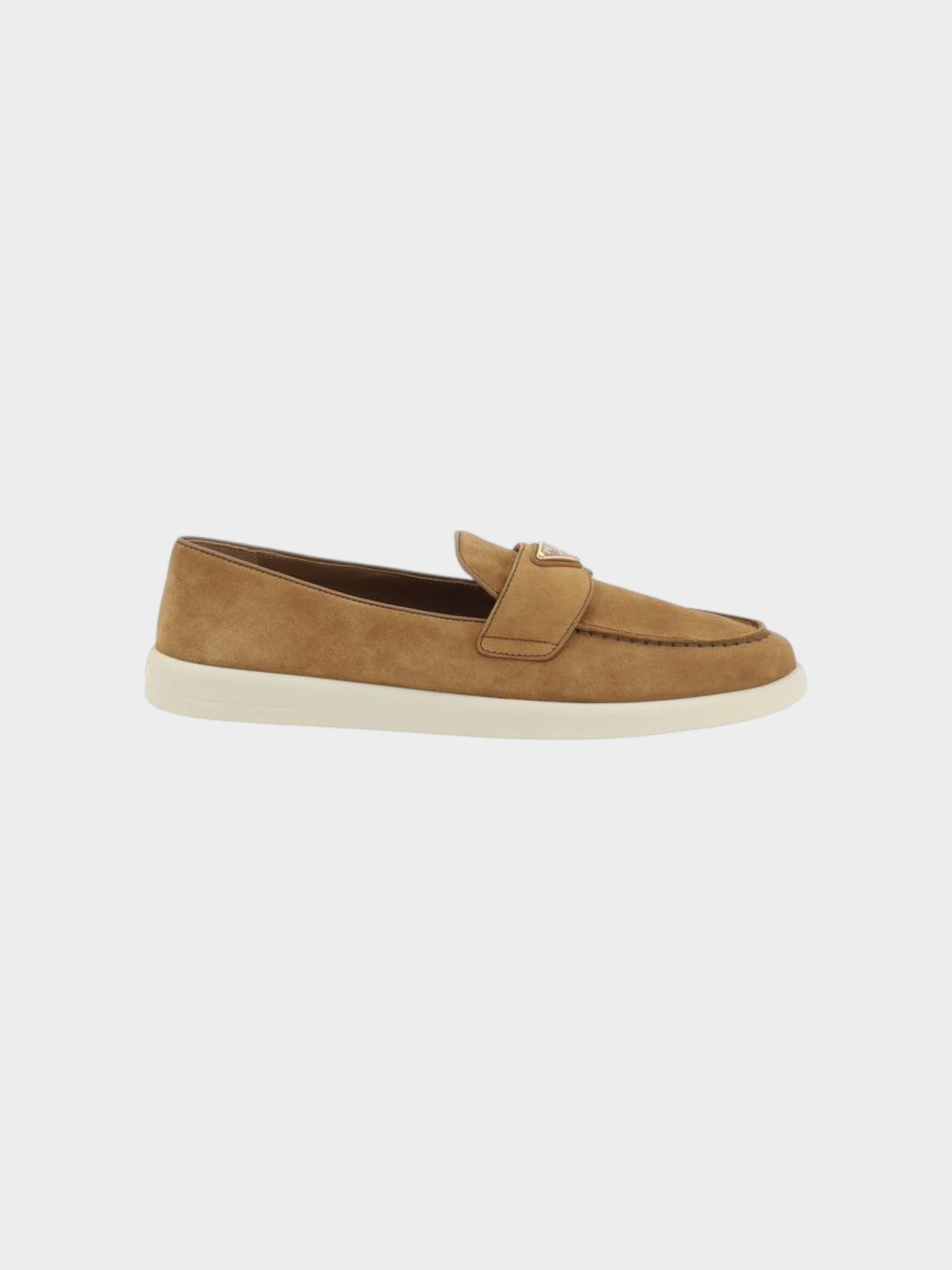 Prada Brown Calf Leather Bos Taurus Slip-On Loafers