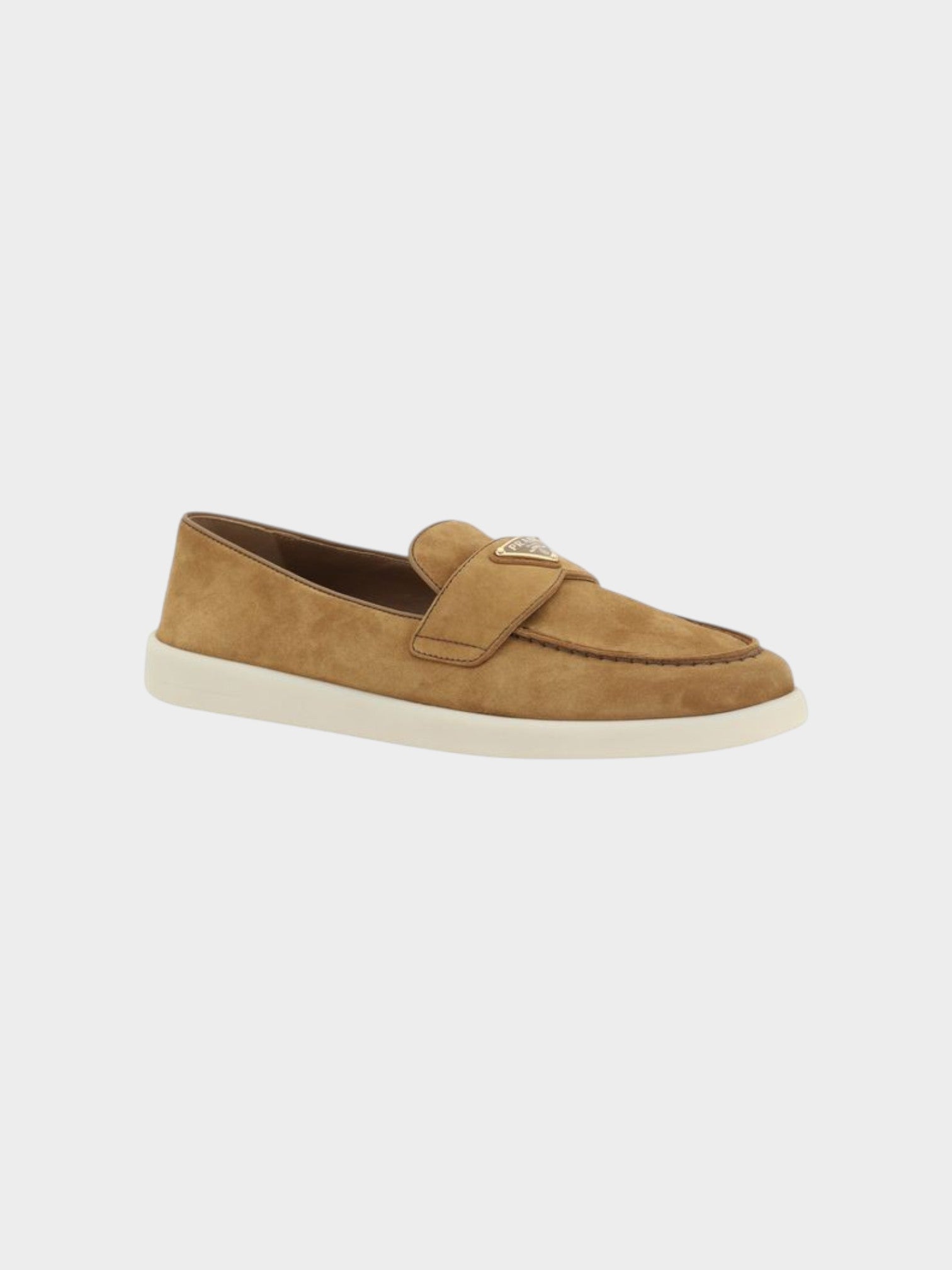Prada Brown Calf Leather Bos Taurus Slip-On Loafers-thumbmail-2