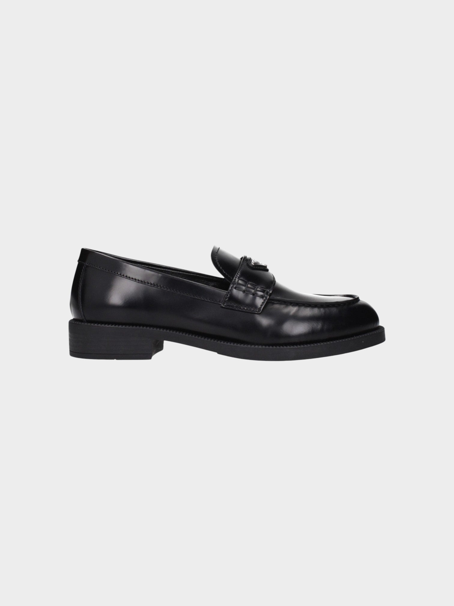 Prada Black Leather Slip-On Loafers