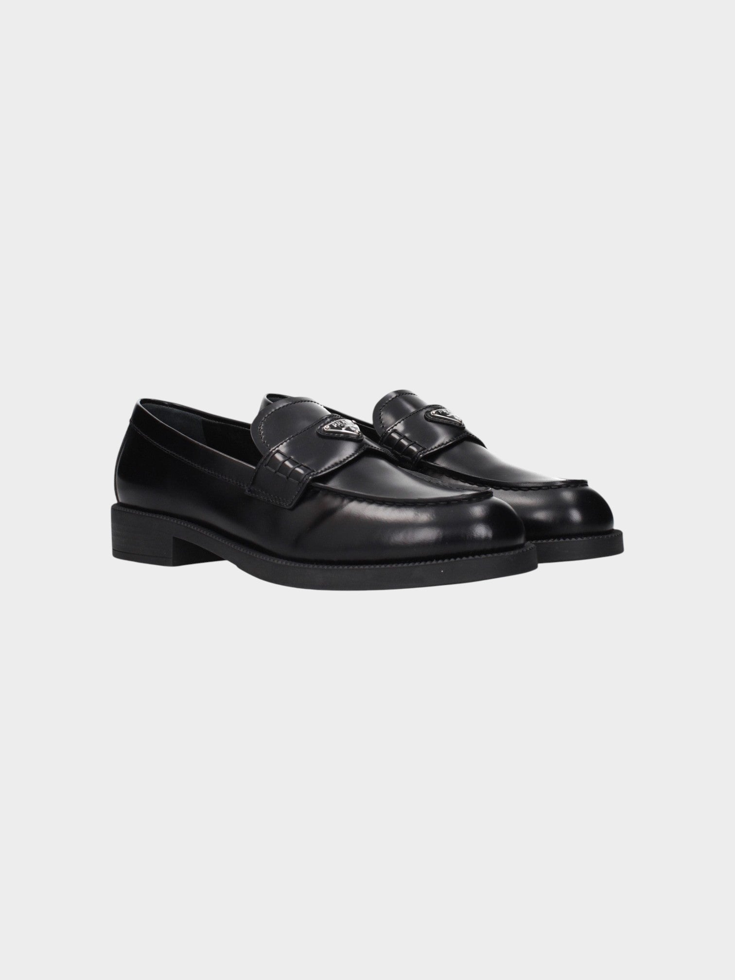 Prada Black Leather Slip-On Loafers-thumbmail-2