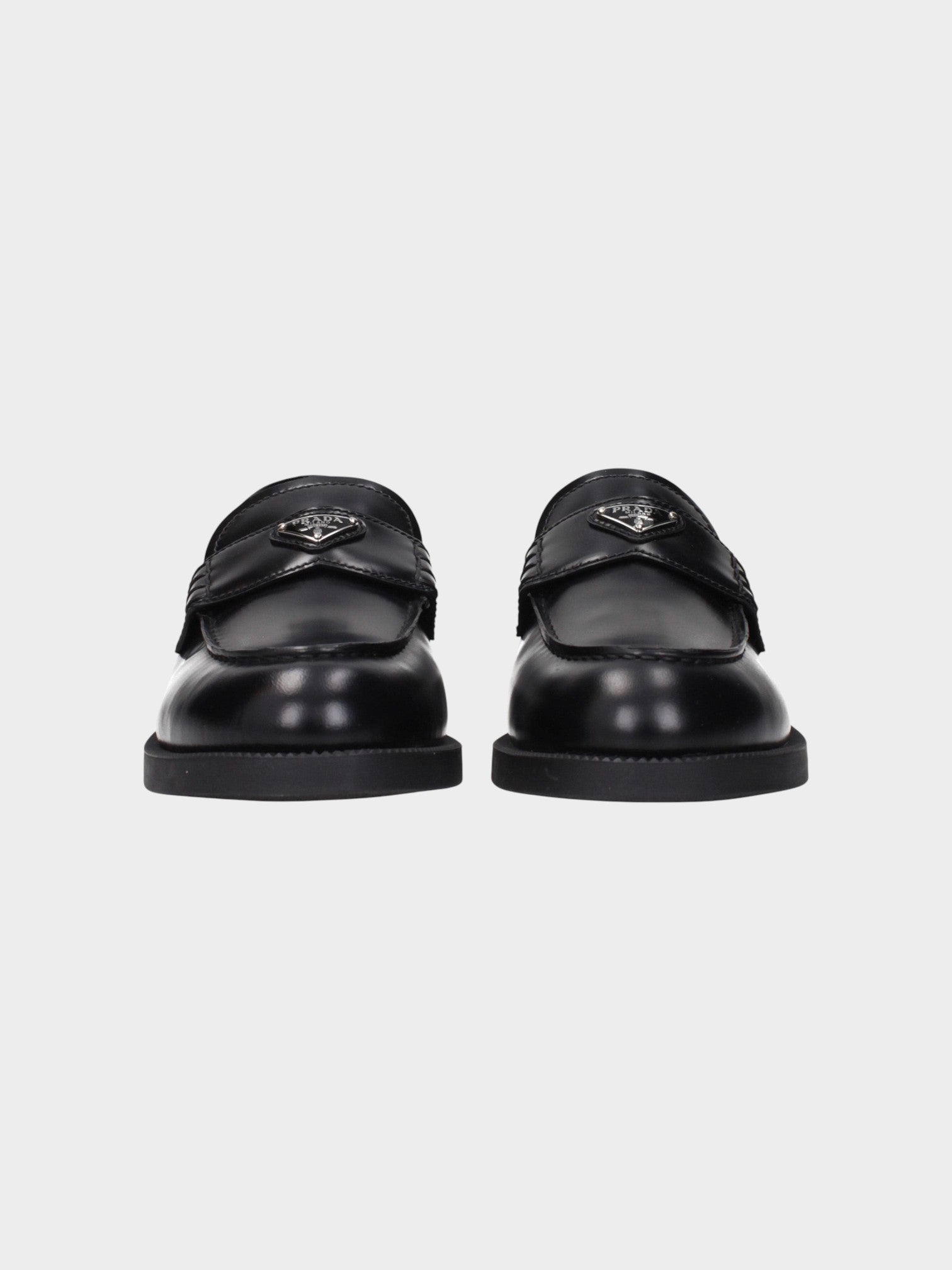 Prada Black Leather Slip-On Loafers-thumbmail-3