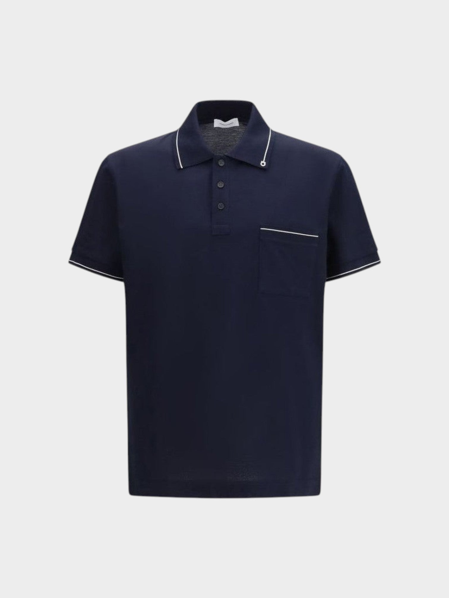 Ferragamo Blue Cotton Polo Shirt