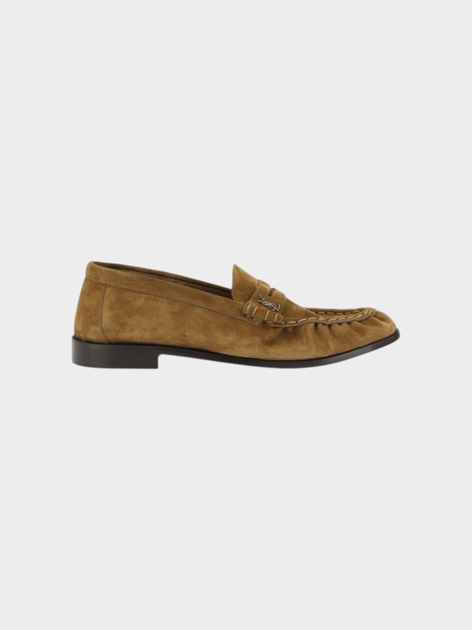 Saint Laurent Brown Calf Leather Bos Taurus Slip-On Loafers
