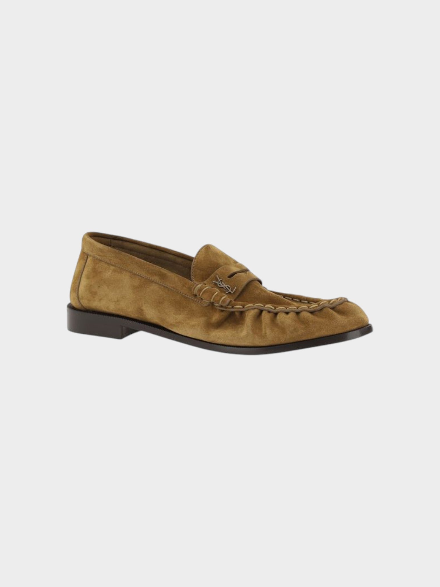 Saint Laurent Brown Calf Leather Bos Taurus Slip-On Loafers-thumbmail-2