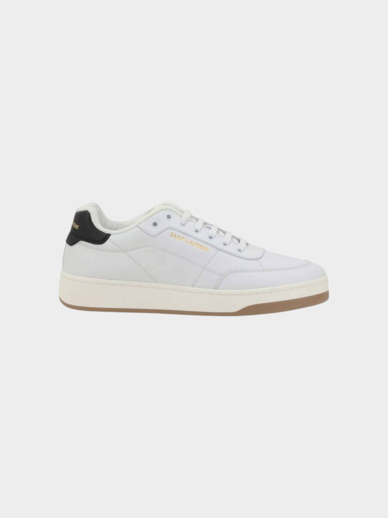 Saint Laurent White Calf Leather Bos Taurus Low Top Sneakers