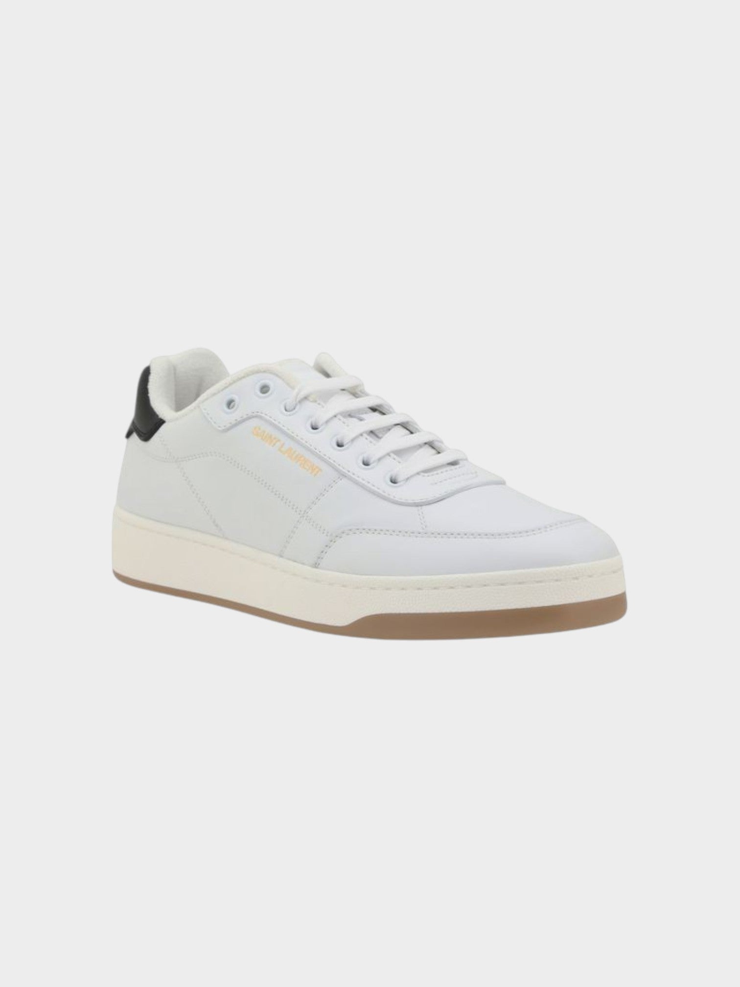 Saint Laurent White Calf Leather Bos Taurus Low Top Sneakers-thumbmail-2