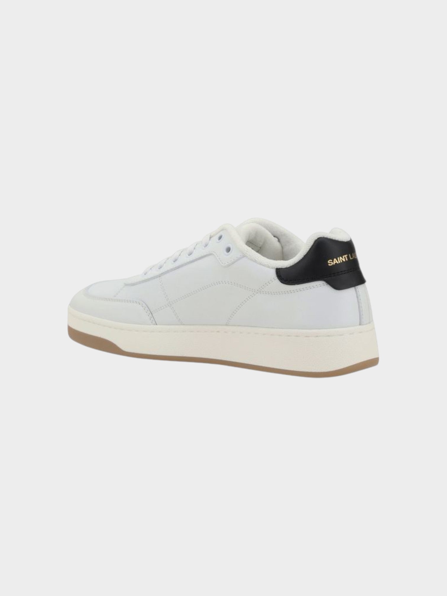 Saint Laurent White Calf Leather Bos Taurus Low Top Sneakers-thumbmail-3