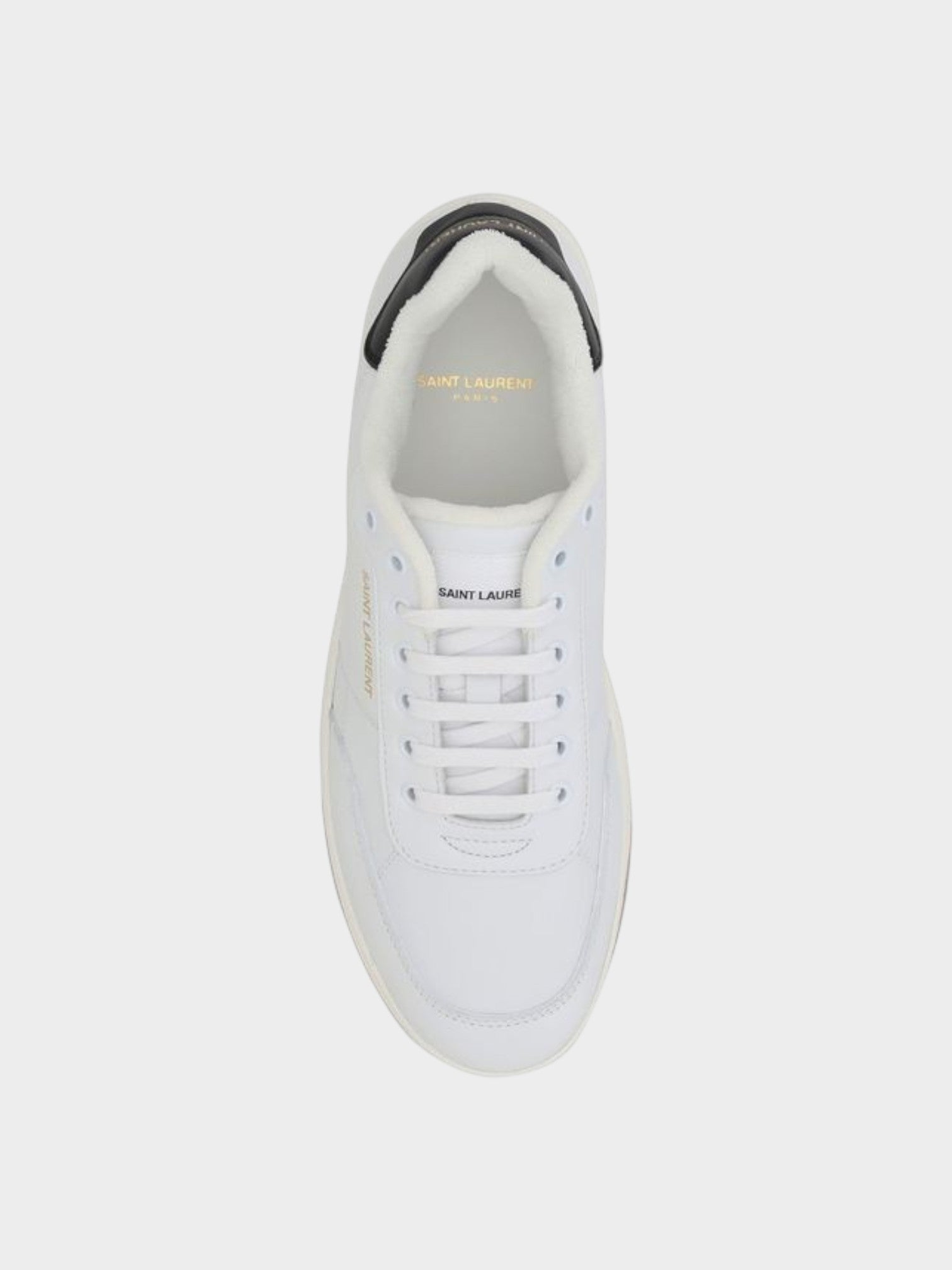 Saint Laurent White Calf Leather Bos Taurus Low Top Sneakers-thumbmail-4