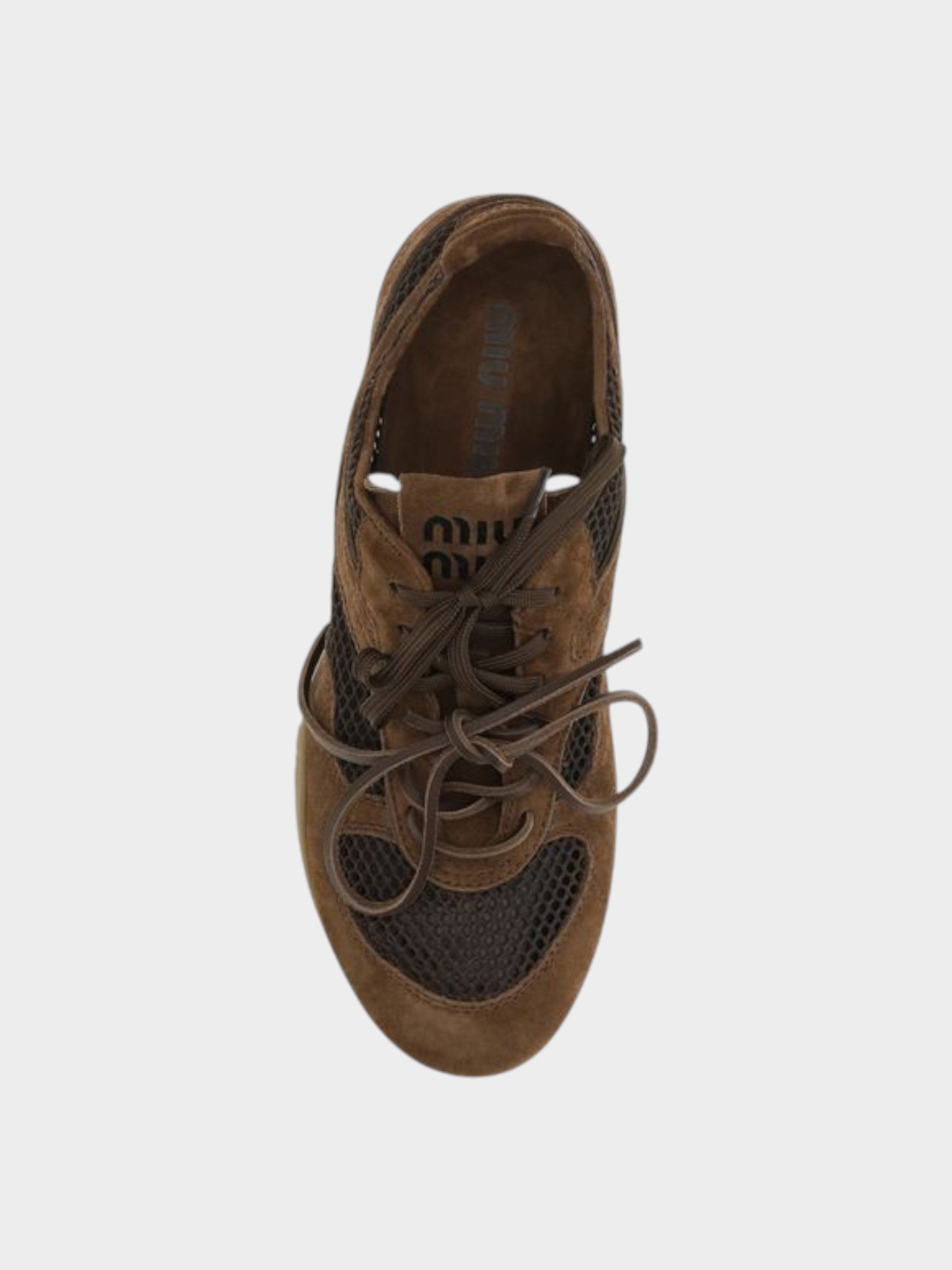 Miu Miu Brown Calf Leather Bos Taurus Athletic Sneakers-thumbmail-4