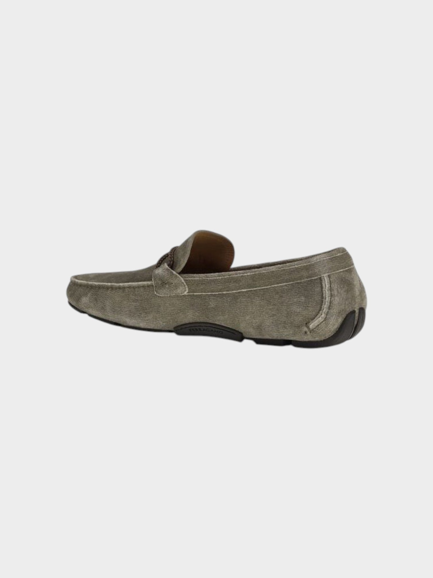 Ferragamo Gray Calf Leather Bos Taurus Slip-On Loafers-thumbmail-3