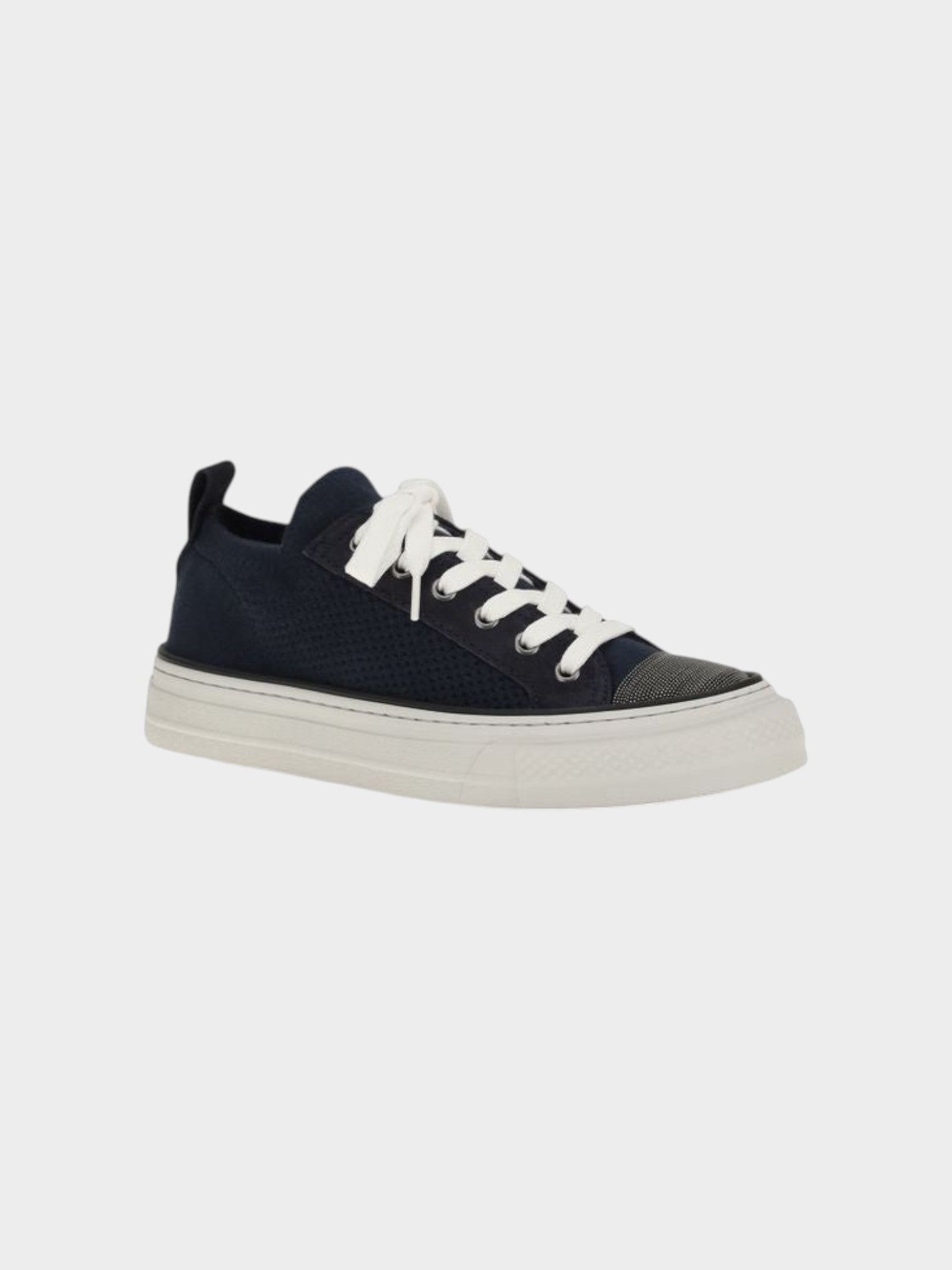 Brunello Cucinelli Black Cotton Low Top Sneakers-thumbmail-2