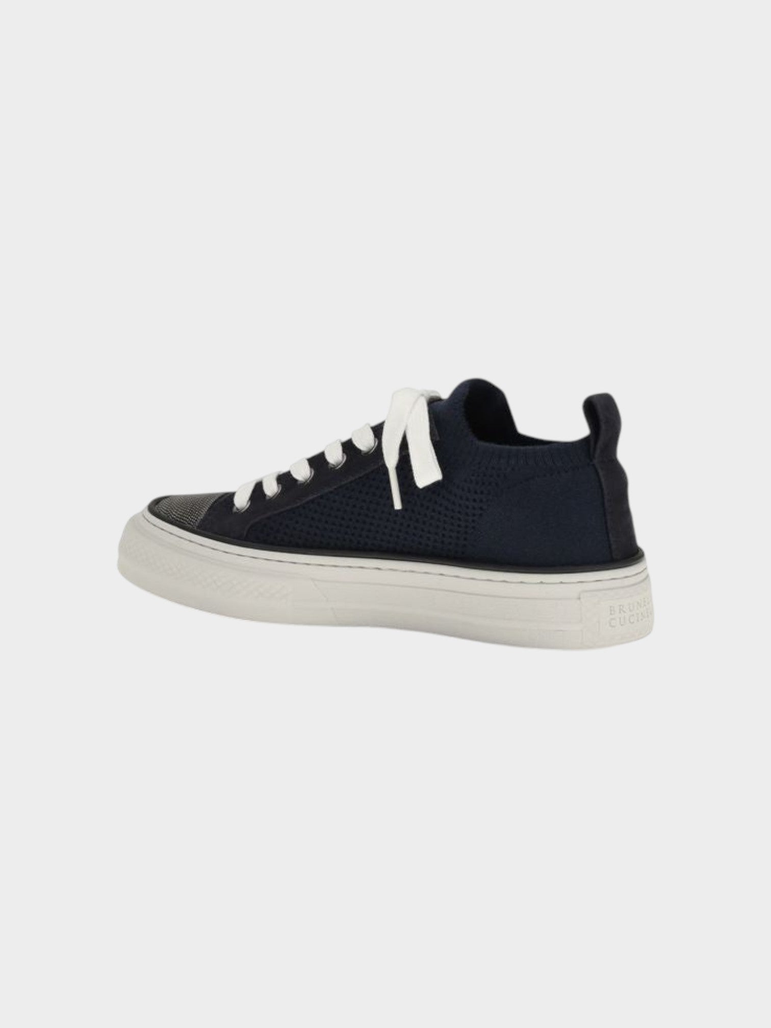 Brunello Cucinelli Black Cotton Low Top Sneakers-thumbmail-3
