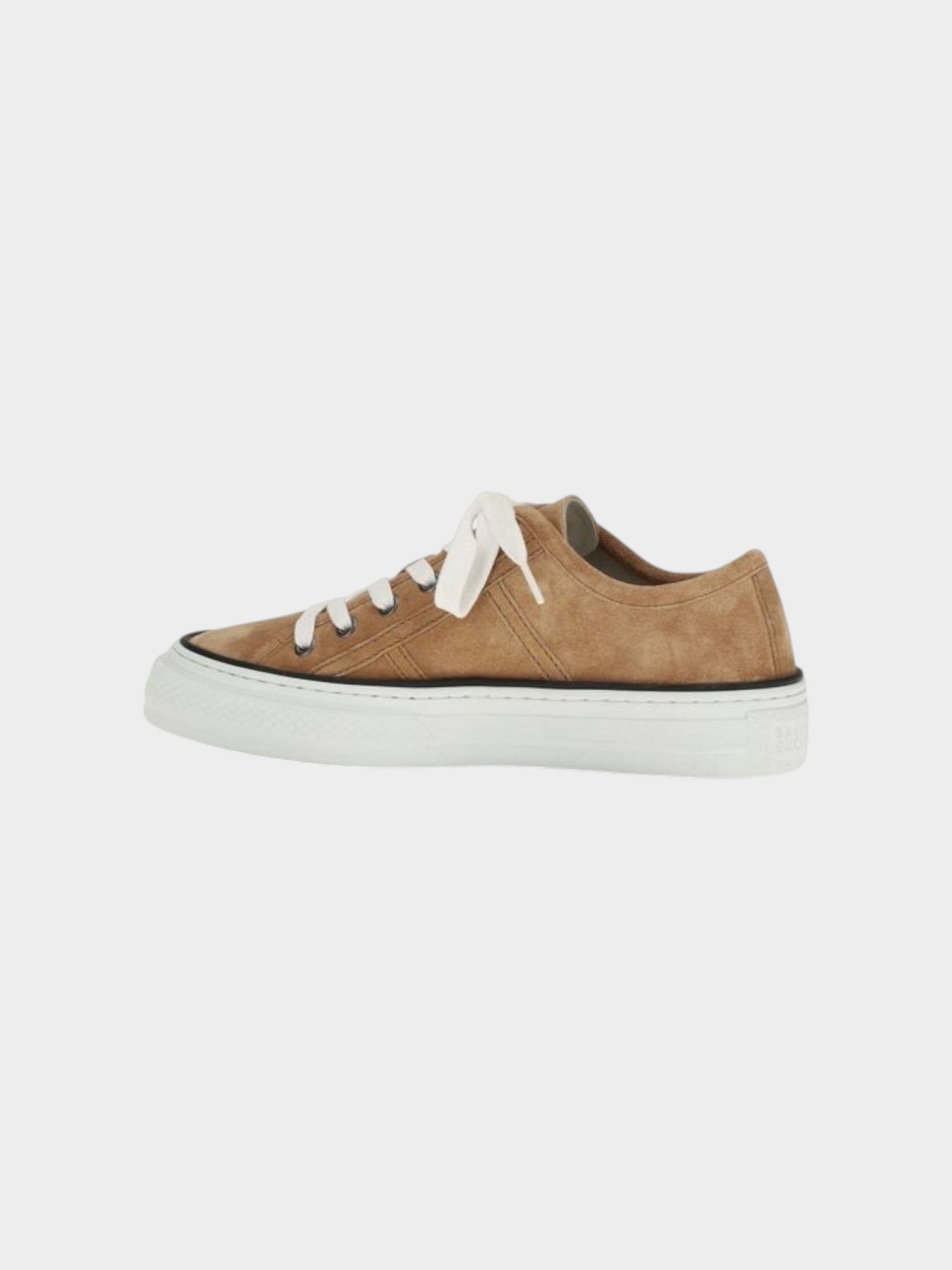 Brunello Cucinelli Beige Calf Leather Bos Taurus Low Top Sneakers-thumbmail-3