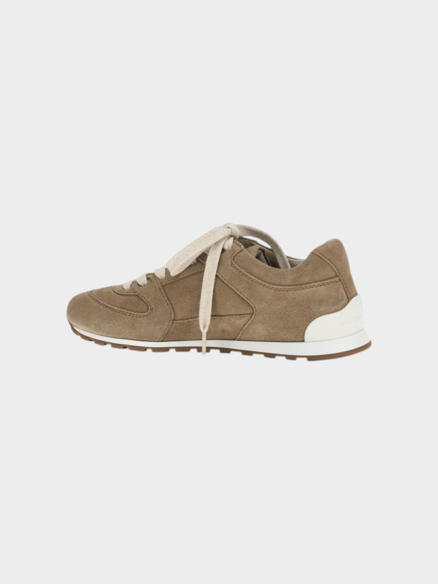 Brunello Cucinelli Beige Calf Leather Bos Taurus Low Top Sneakers-thumbmail-3