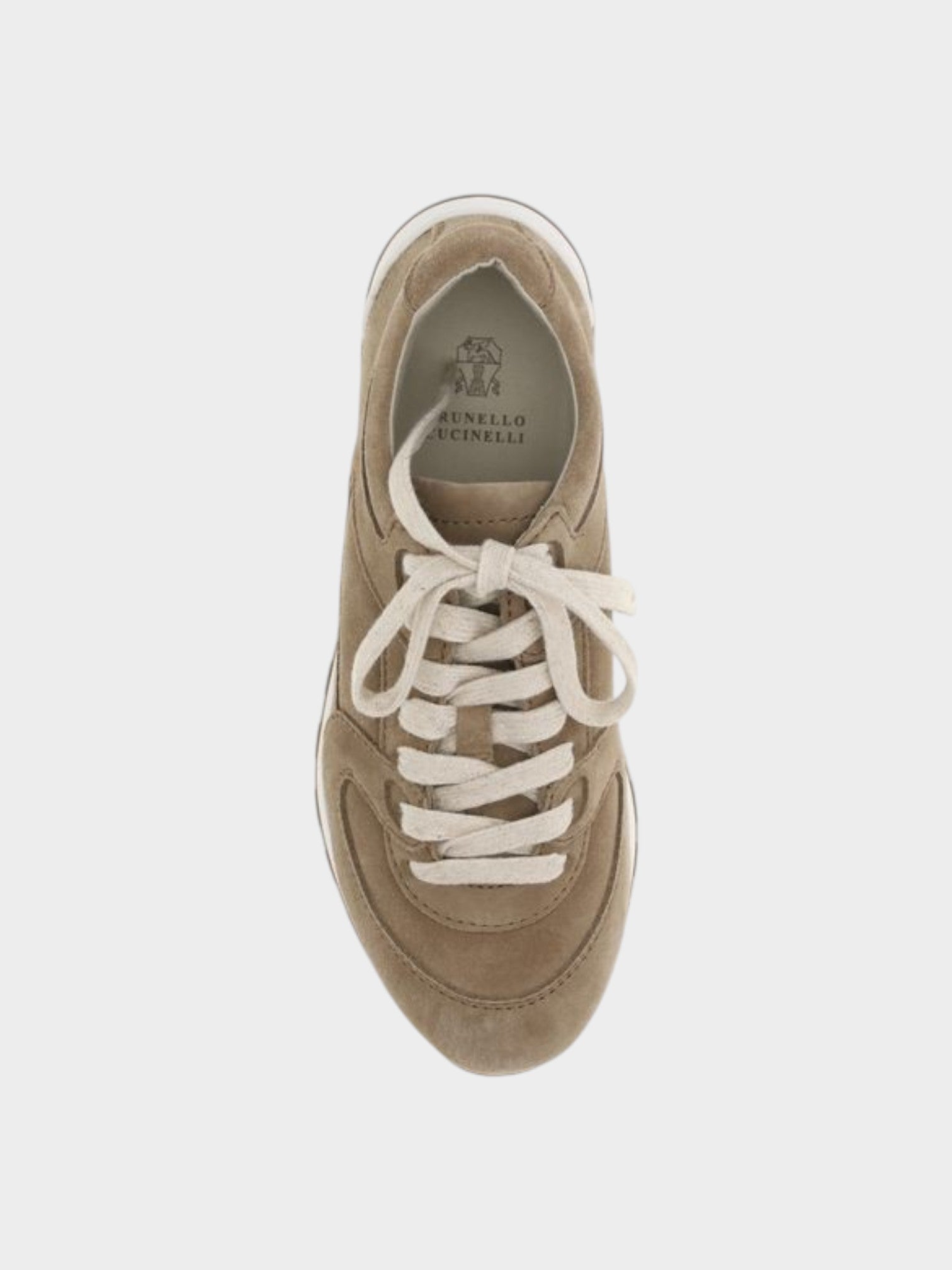 Brunello Cucinelli Beige Calf Leather Bos Taurus Low Top Sneakers-thumbmail-4