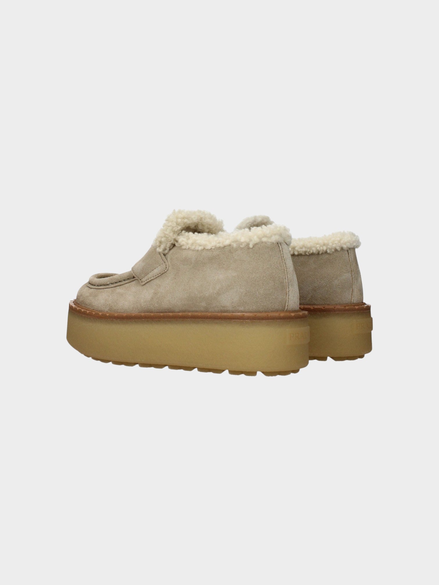 Prada Beige Leather Platform Loafers-thumbmail-4