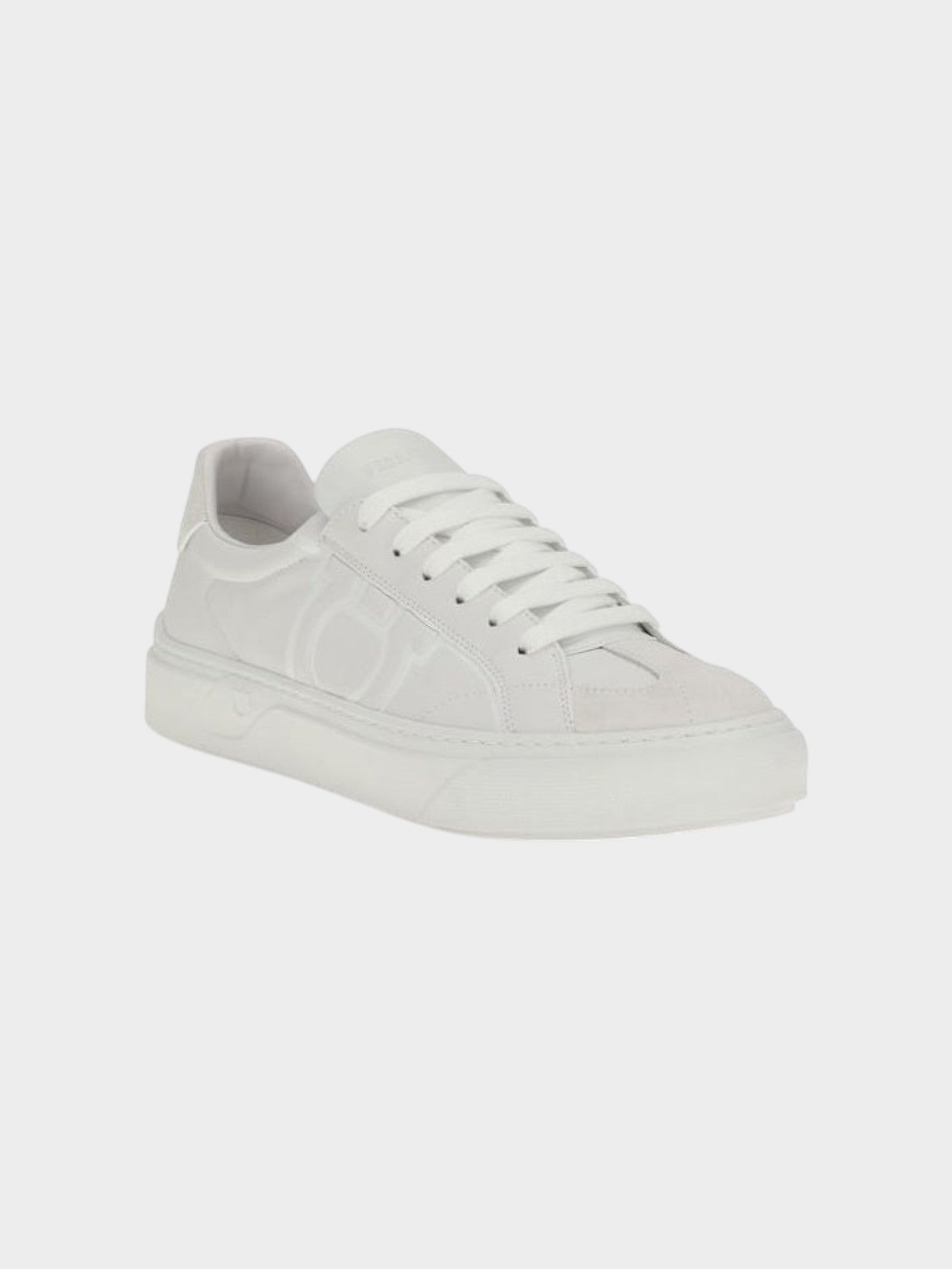 Ferragamo White Calf Leather Bos Taurus Sneakers-thumbmail-2