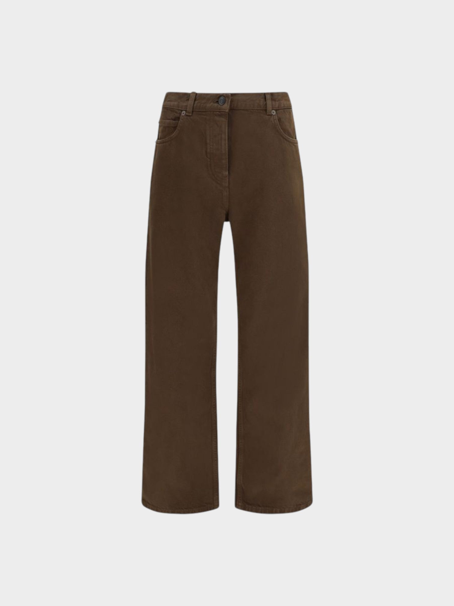 The Row Brown Cotton Straight-Leg Jeans