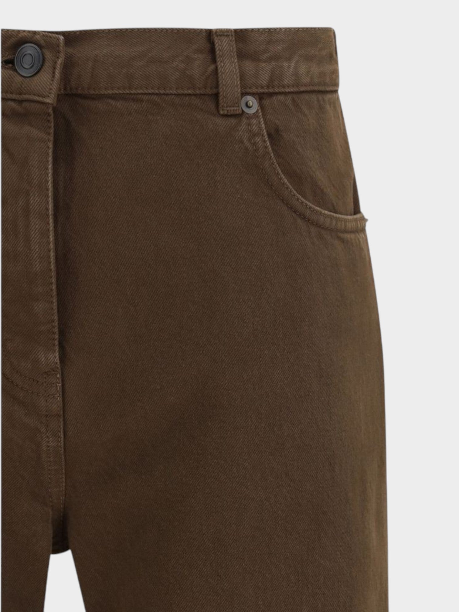 The Row Brown Cotton Straight-Leg Jeans-thumbmail-3
