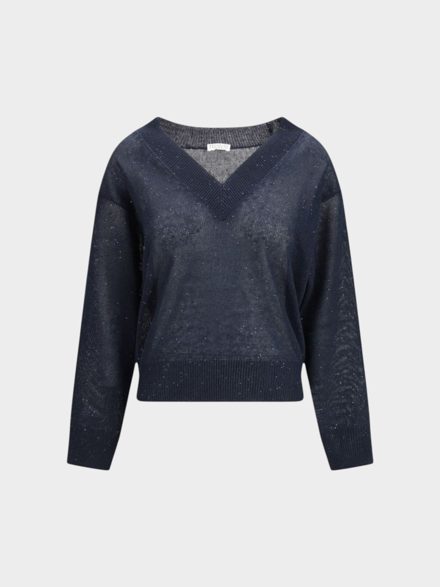 Brunello Cucinelli Blue Linen T-Shirt