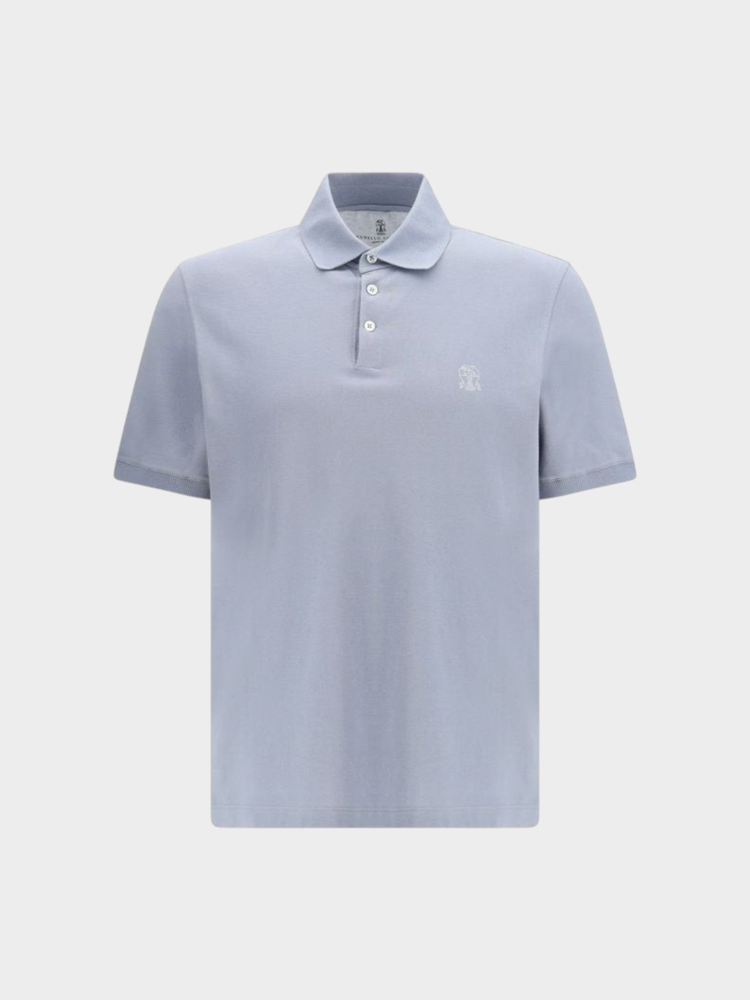 Brunello Cucinelli Blue Cotton Polo Shirt