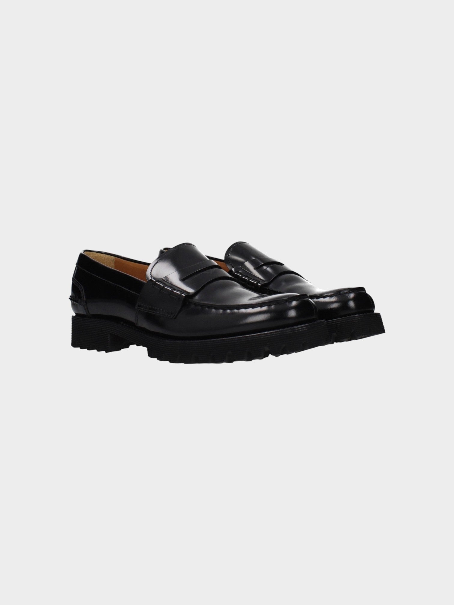 Church's Black Leather Slip-On Loafers-thumbmail-2