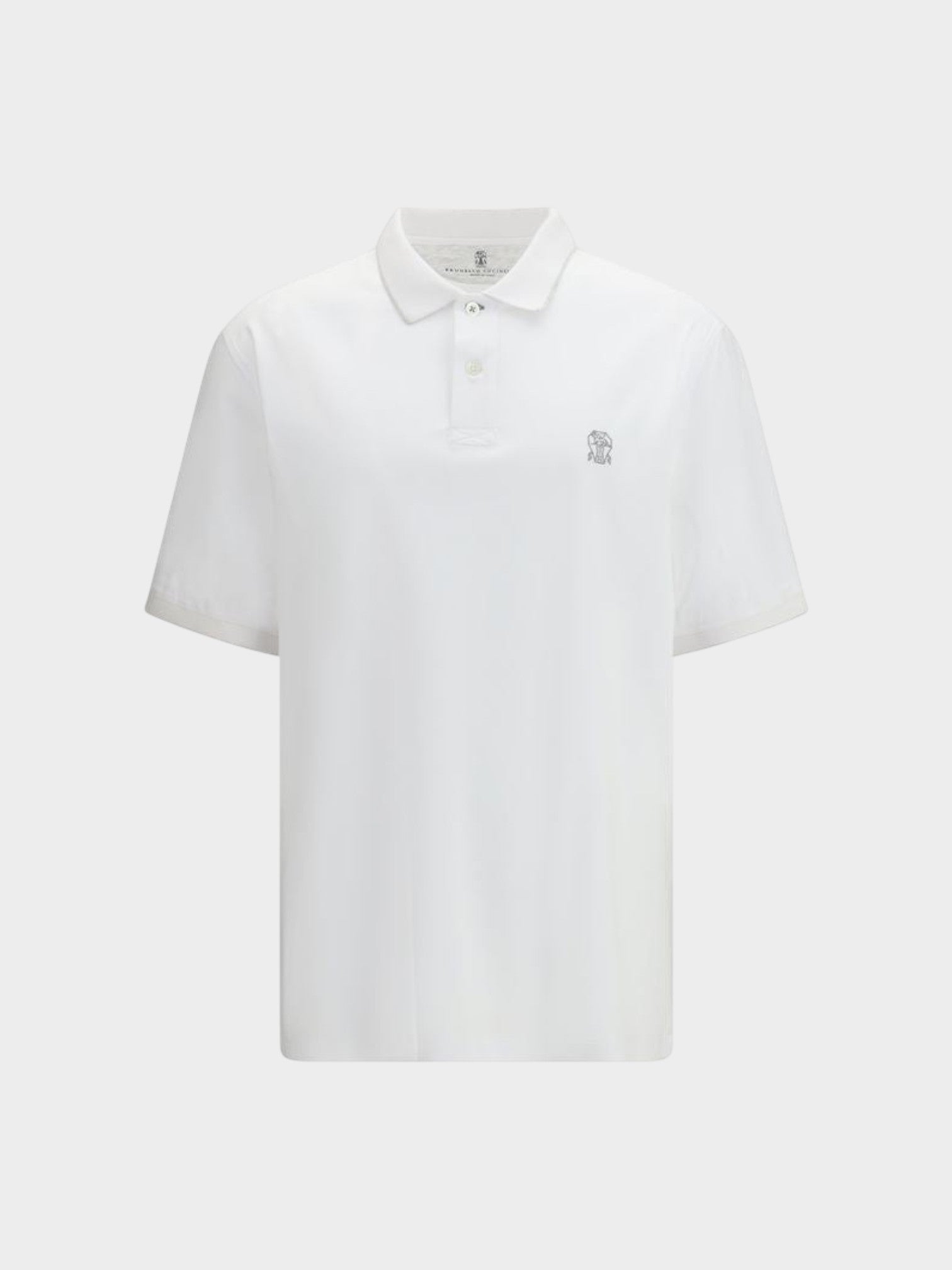 Brunello Cucinelli White Cotton Polo Shirt
