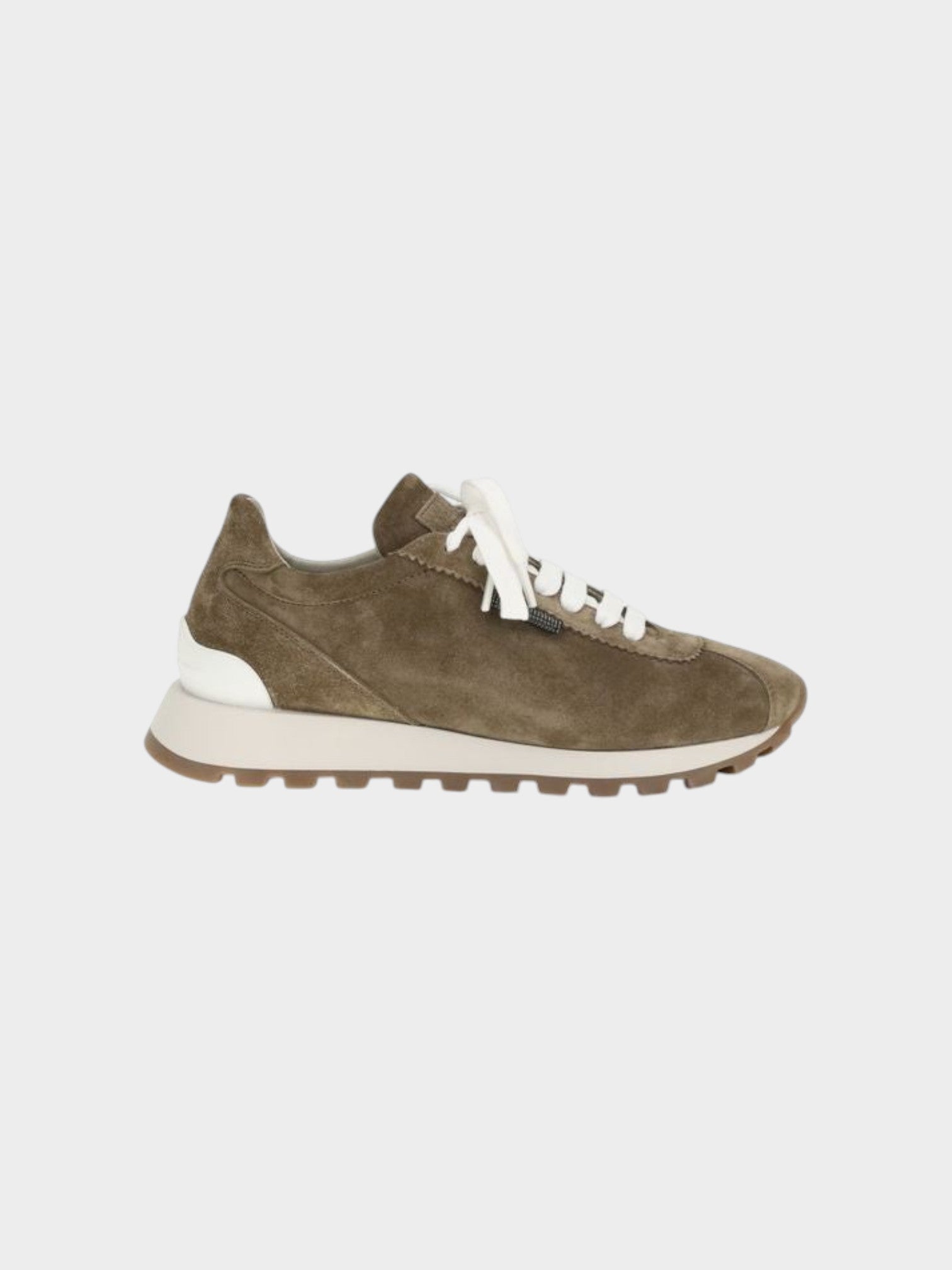 Brunello Cucinelli Brown Calf Leather Bos Taurus Platform Sneakers
