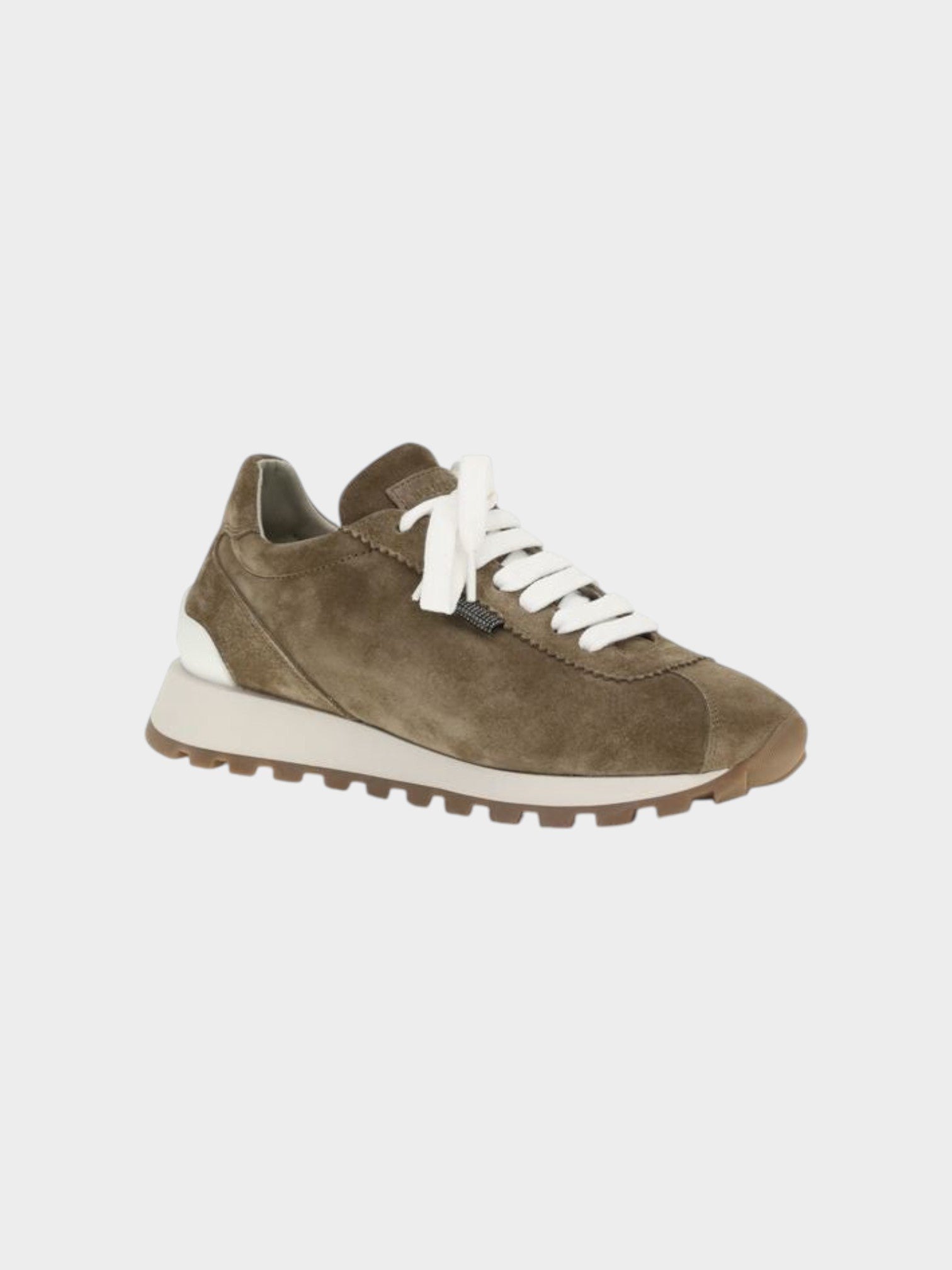 Brunello Cucinelli Brown Calf Leather Bos Taurus Platform Sneakers-thumbmail-2