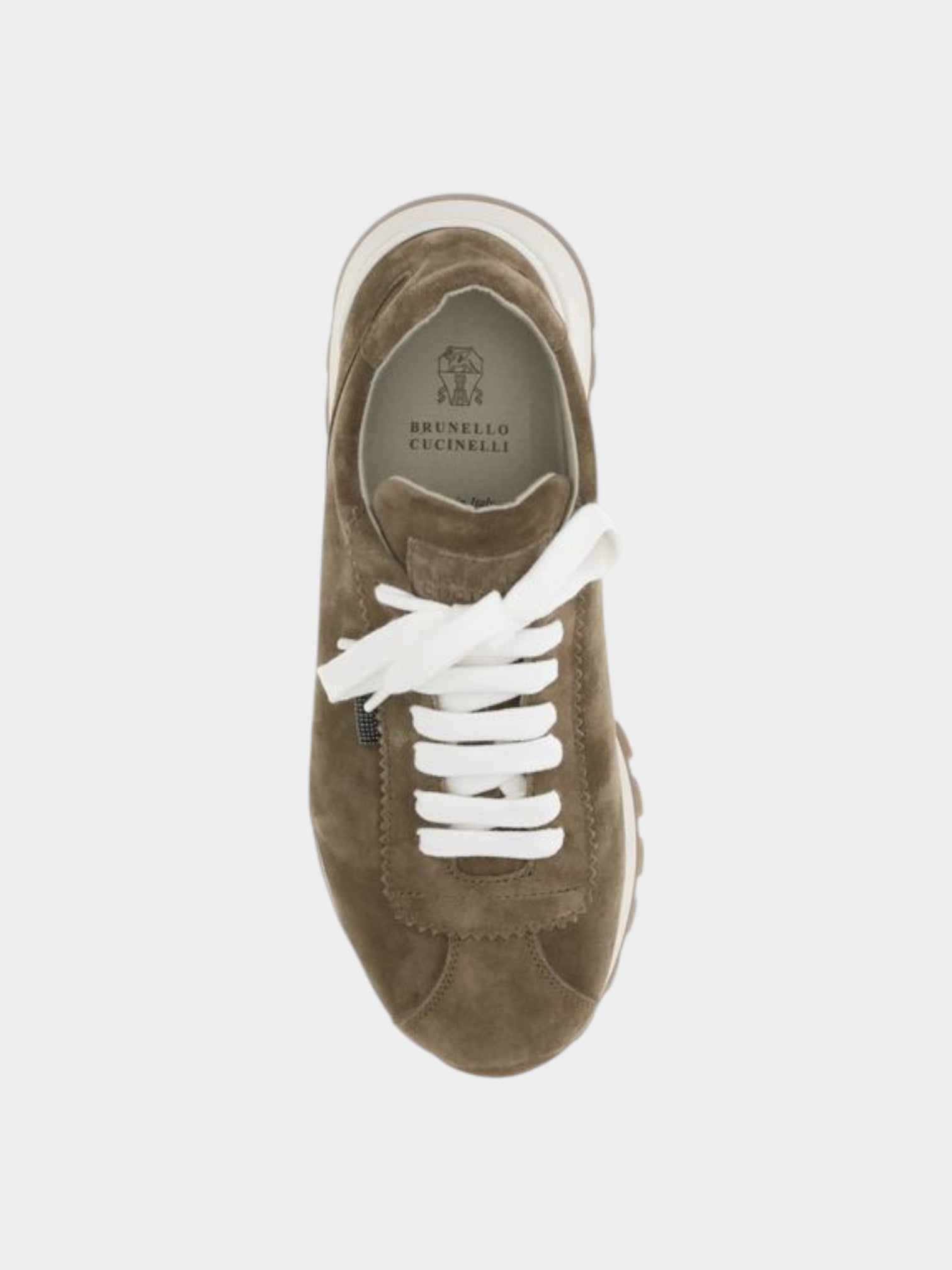 Brunello Cucinelli Brown Calf Leather Bos Taurus Platform Sneakers-thumbmail-4