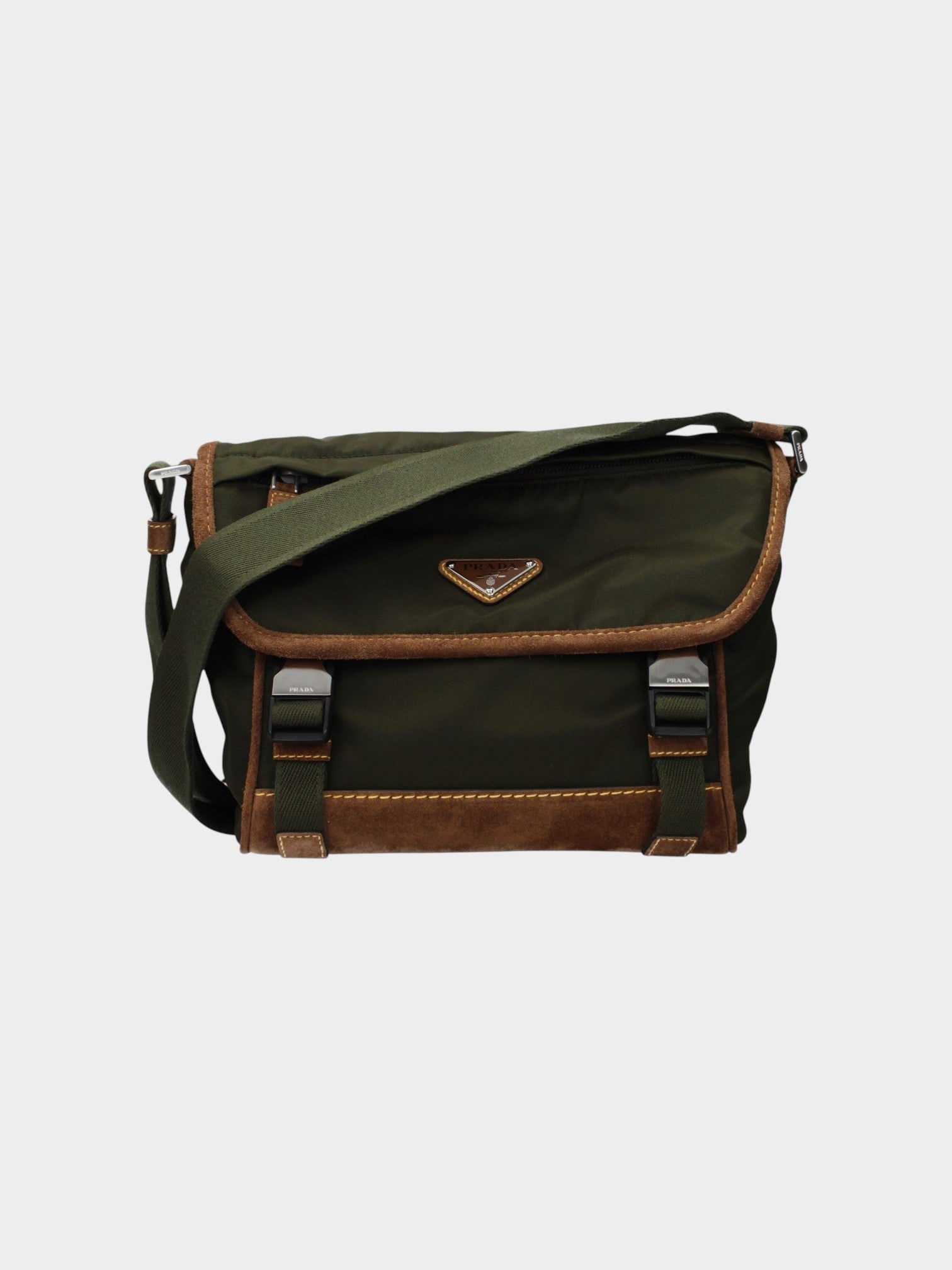 Prada Green Fabric Crossbody Bag