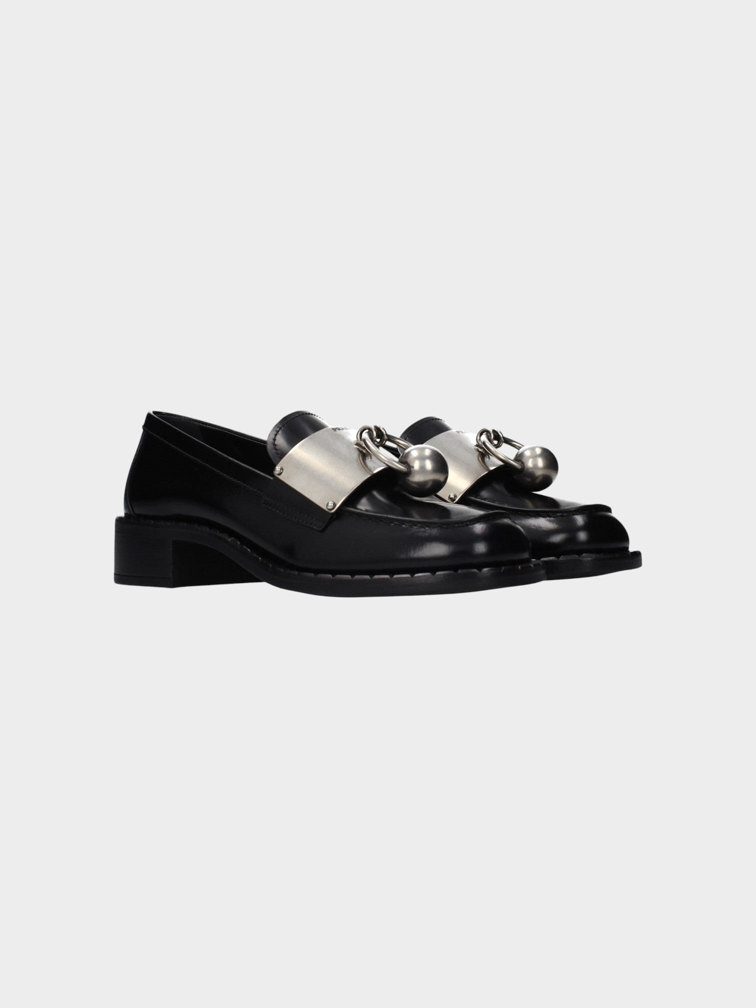 Prada Black Leather Slip-On Loafers-thumbmail-2