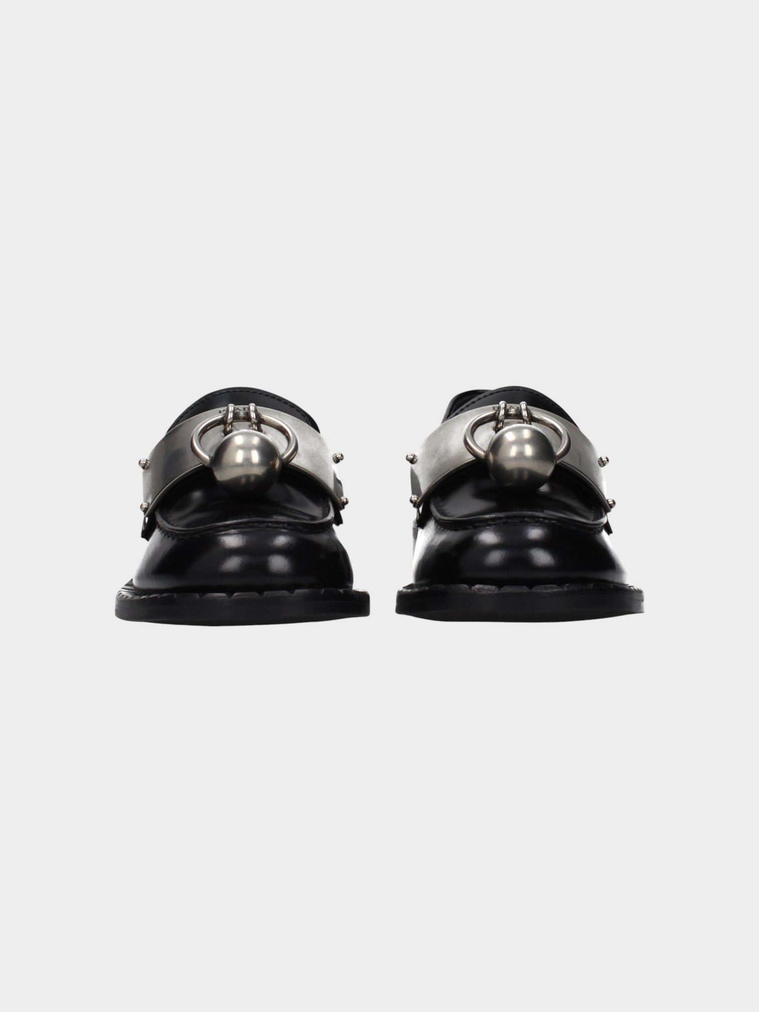 Prada Black Leather Slip-On Loafers-thumbmail-3