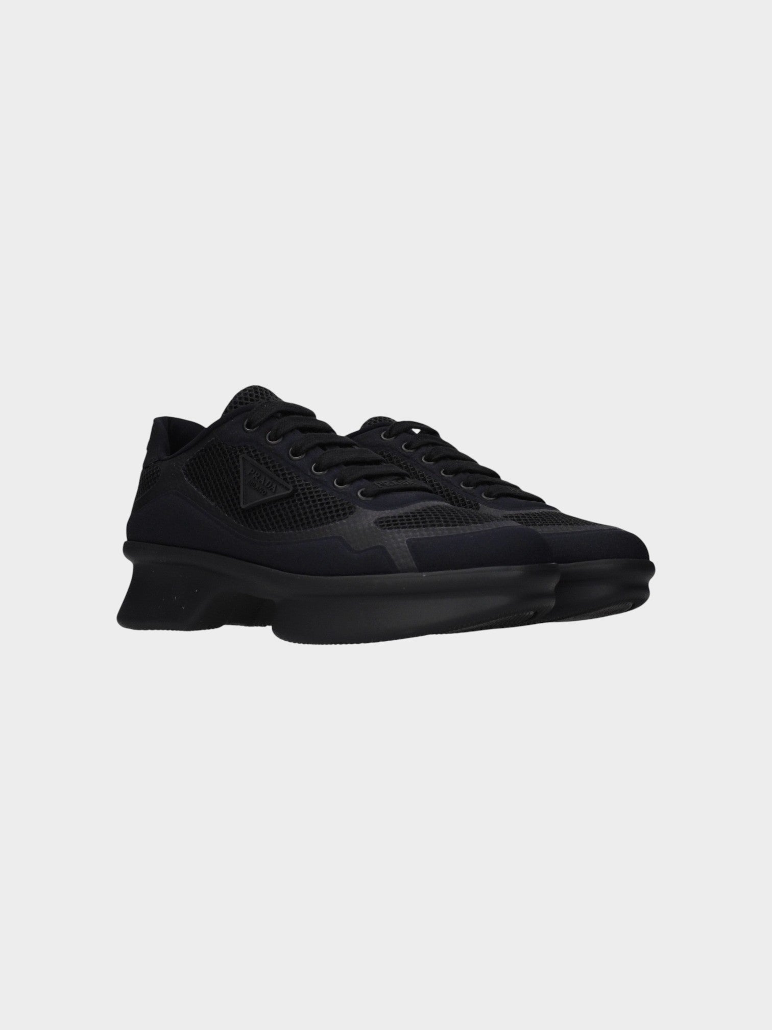 Prada Black Fabric Low Top Sneakers-thumbmail-2
