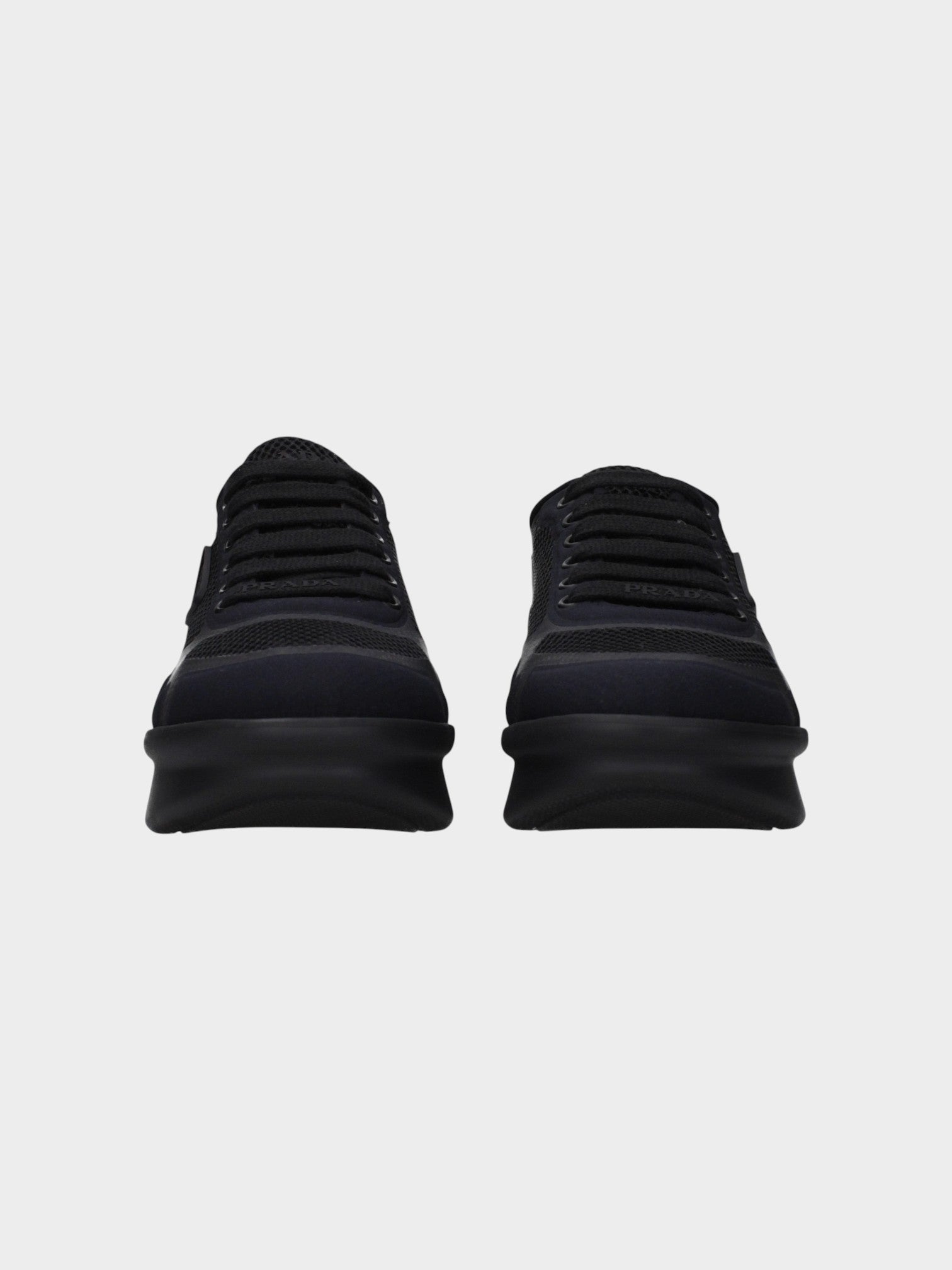 Prada Black Fabric Low Top Sneakers-thumbmail-3