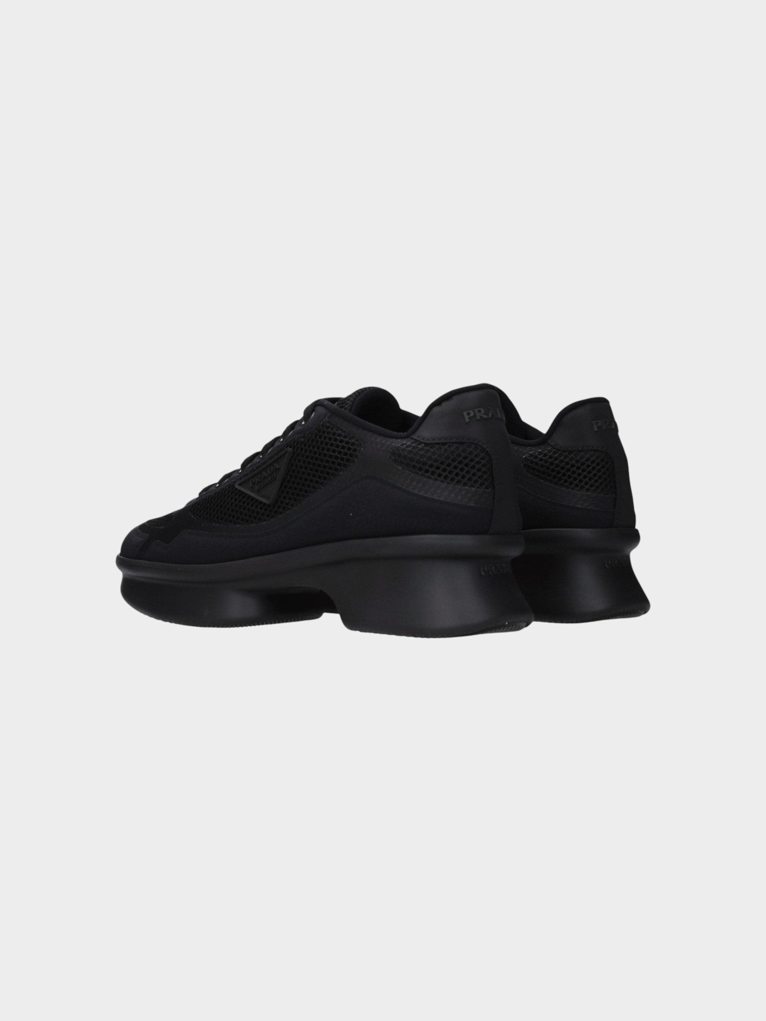 Prada Black Fabric Low Top Sneakers-thumbmail-4