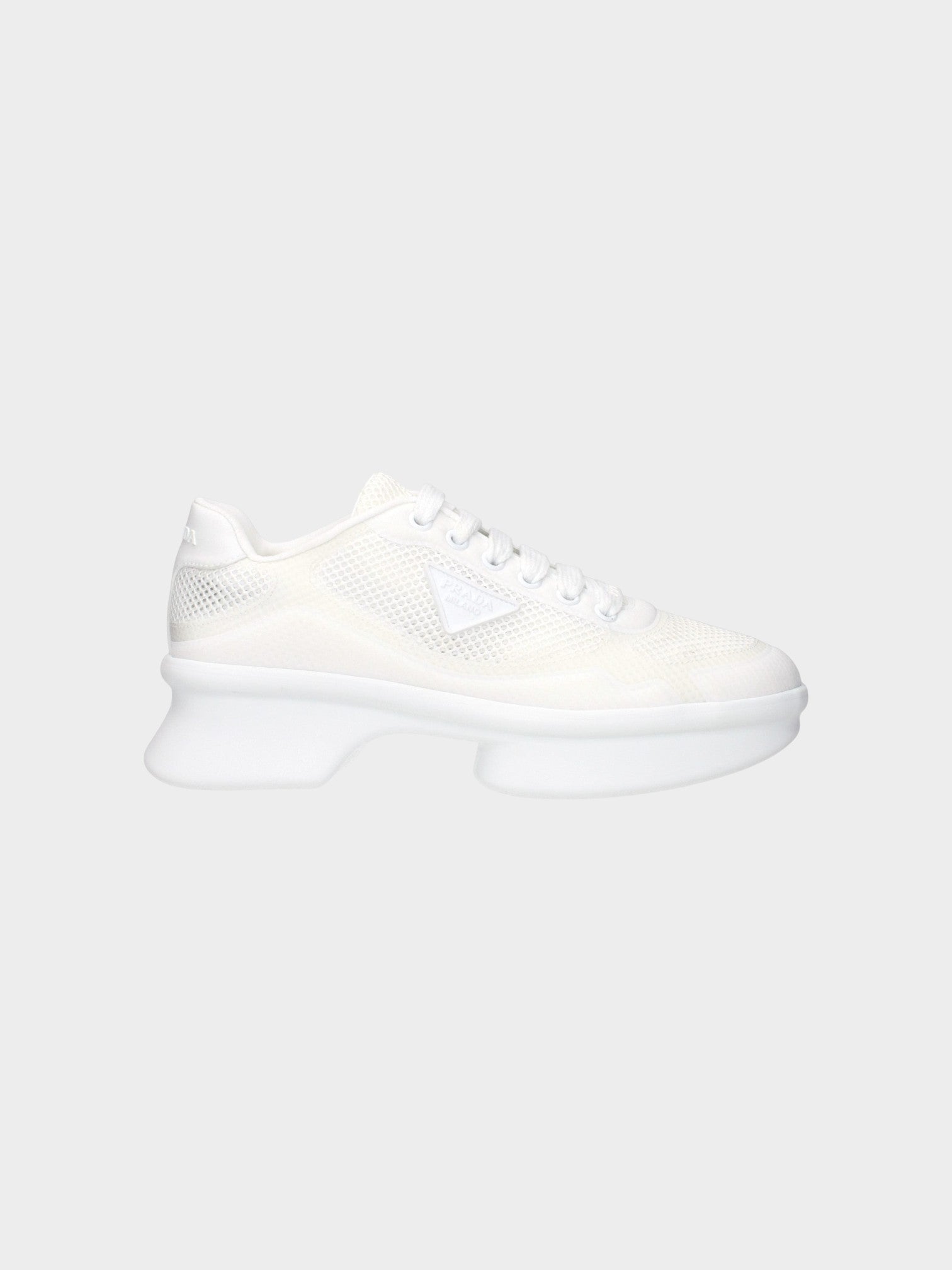 Prada White Fabric Athletic Sneakers