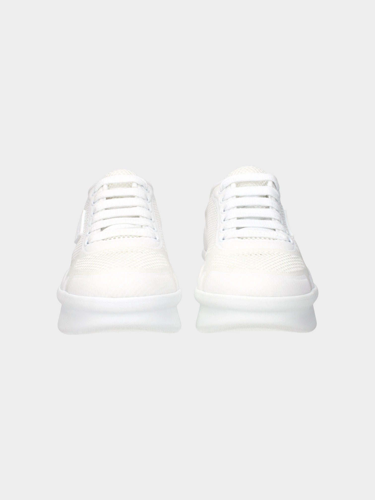 Prada White Fabric Athletic Sneakers-thumbmail-3