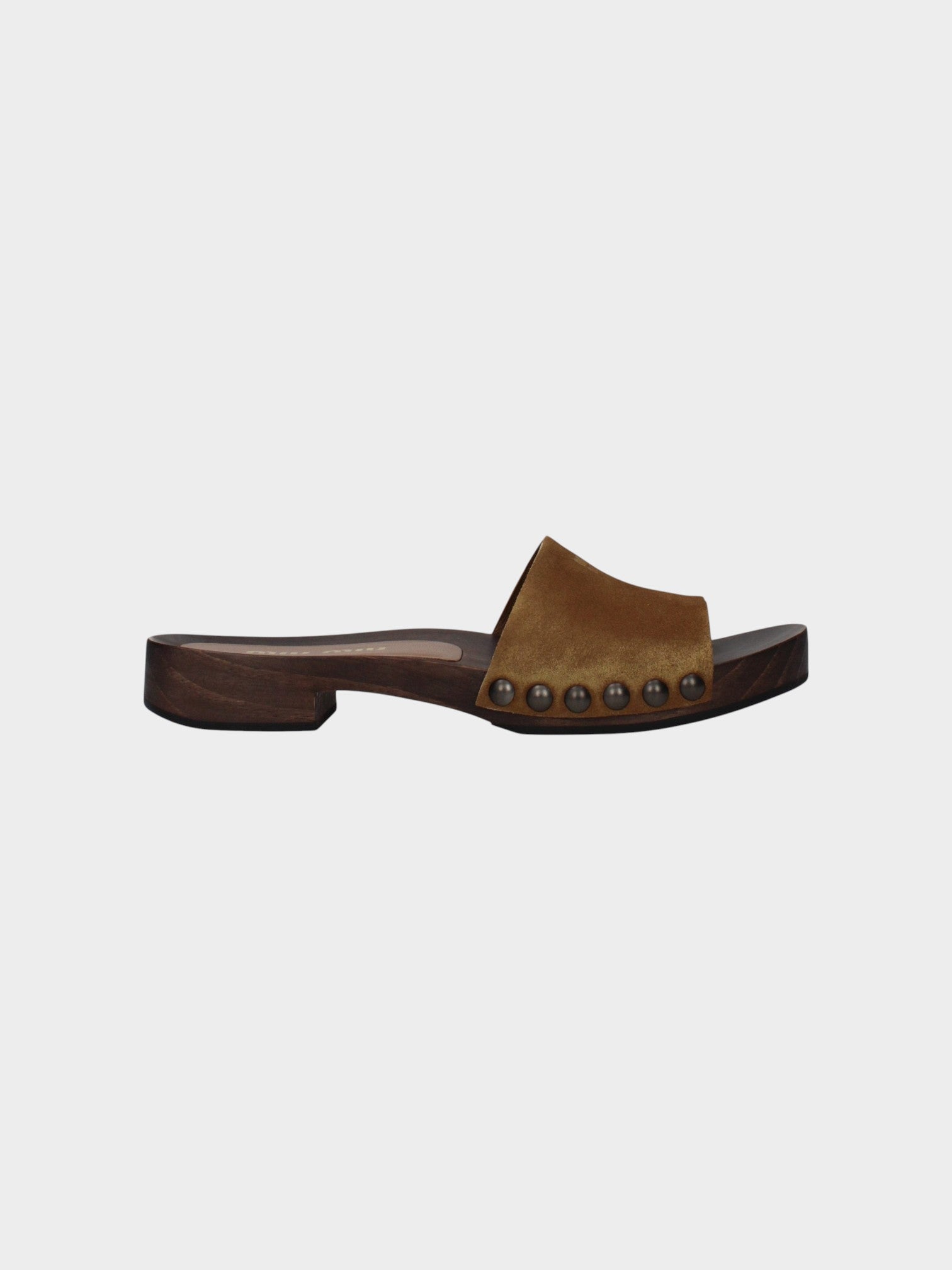 Miu Miu Brown Leather Slippers