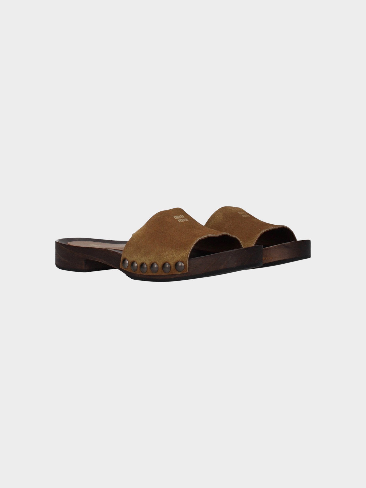 Miu Miu Brown Leather Slippers-thumbmail-2