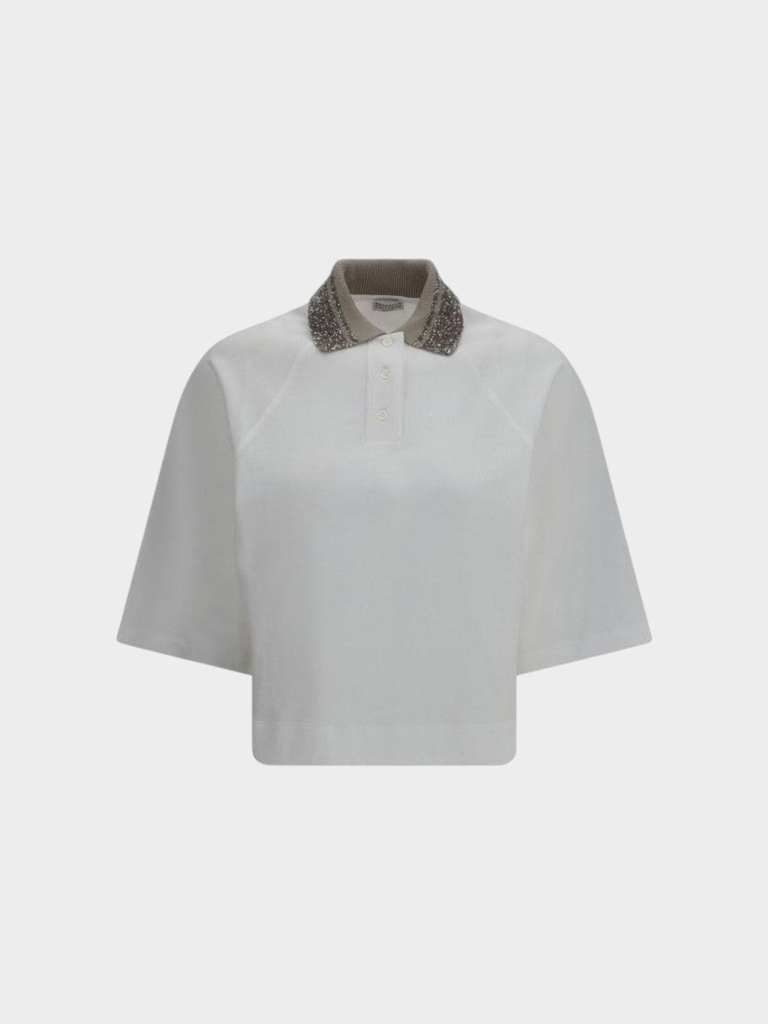 Brunello Cucinelli White Cotton Polo Shirt