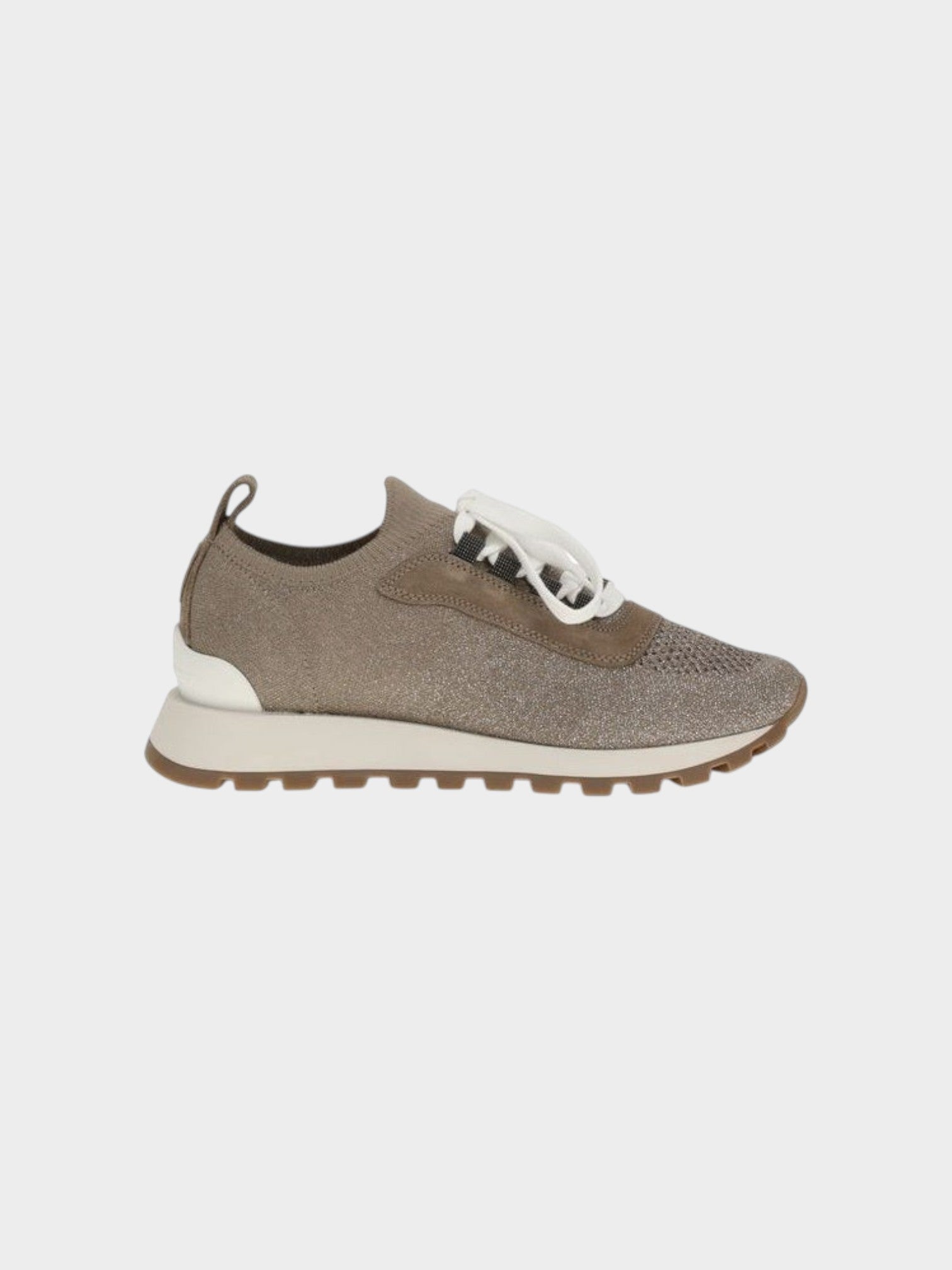 Brunello Cucinelli Beige Cotton Chunky Sneakers
