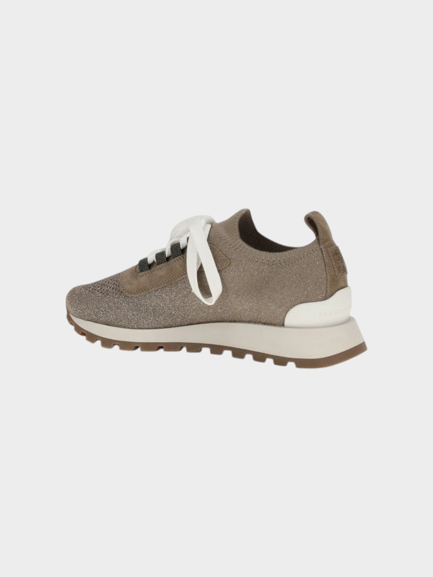 Brunello Cucinelli Beige Cotton Chunky Sneakers-thumbmail-3
