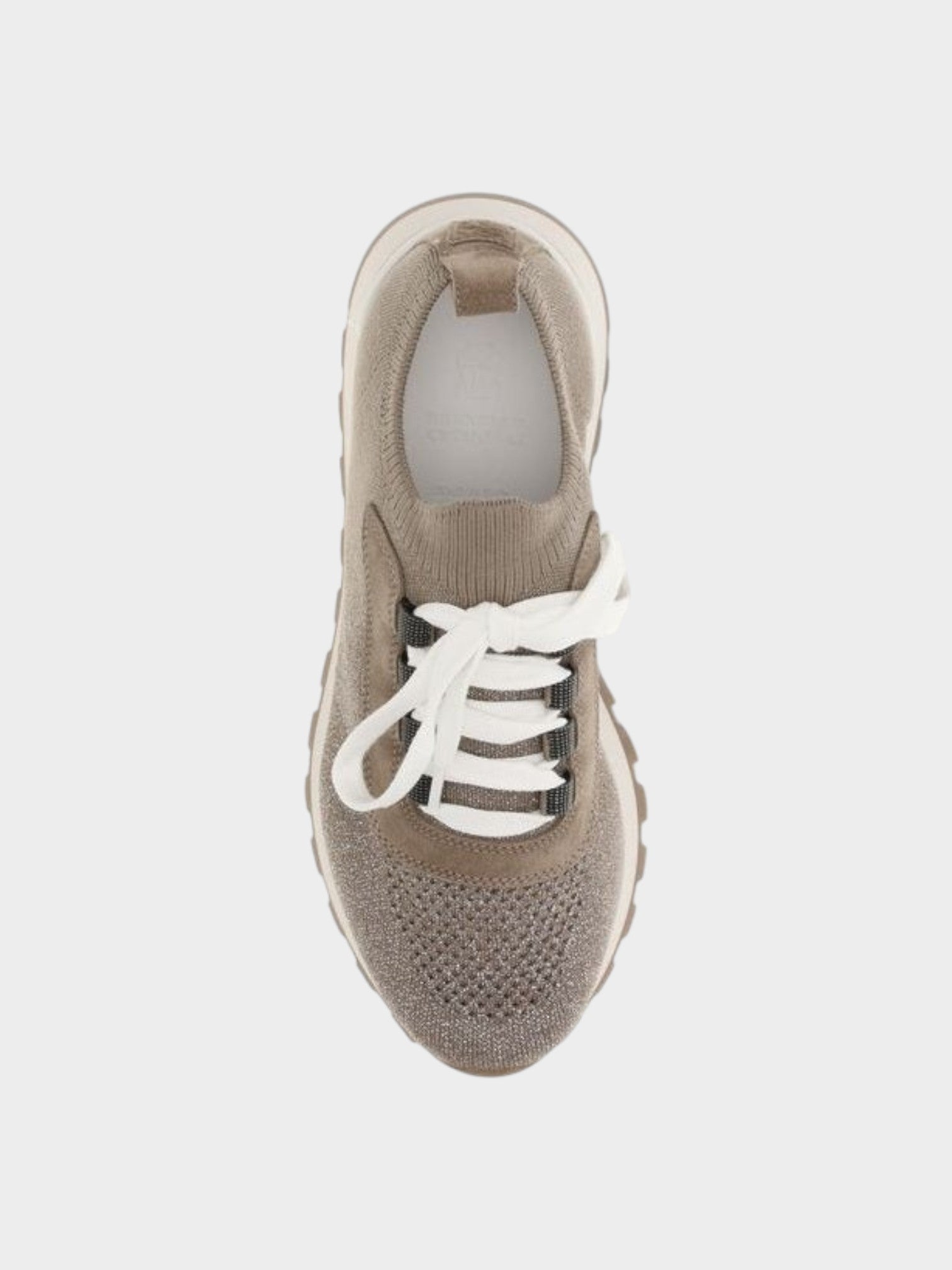 Brunello Cucinelli Beige Cotton Chunky Sneakers-thumbmail-4