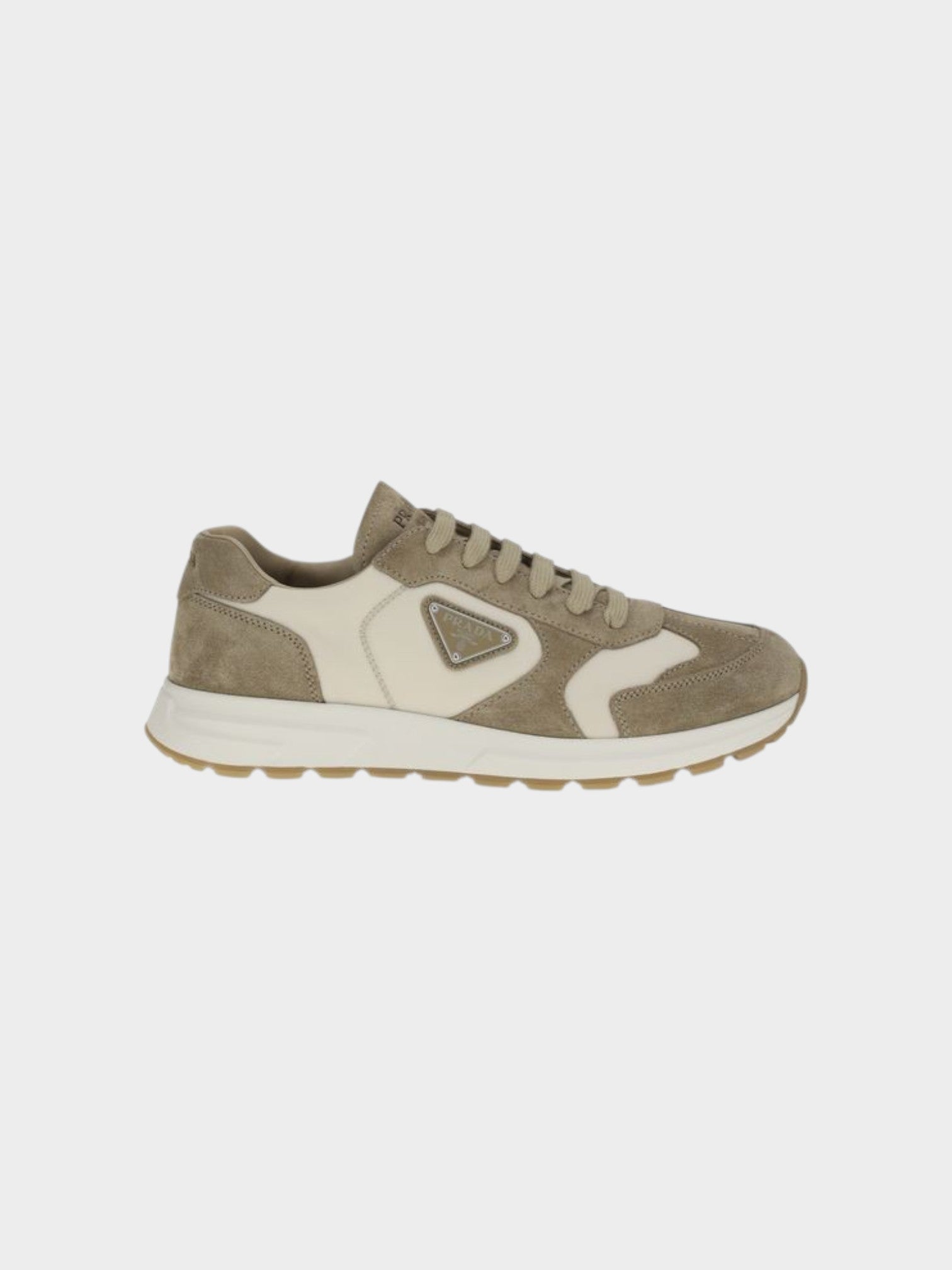 Prada Beige Calf Leather Bos Taurus Athletic Sneakers