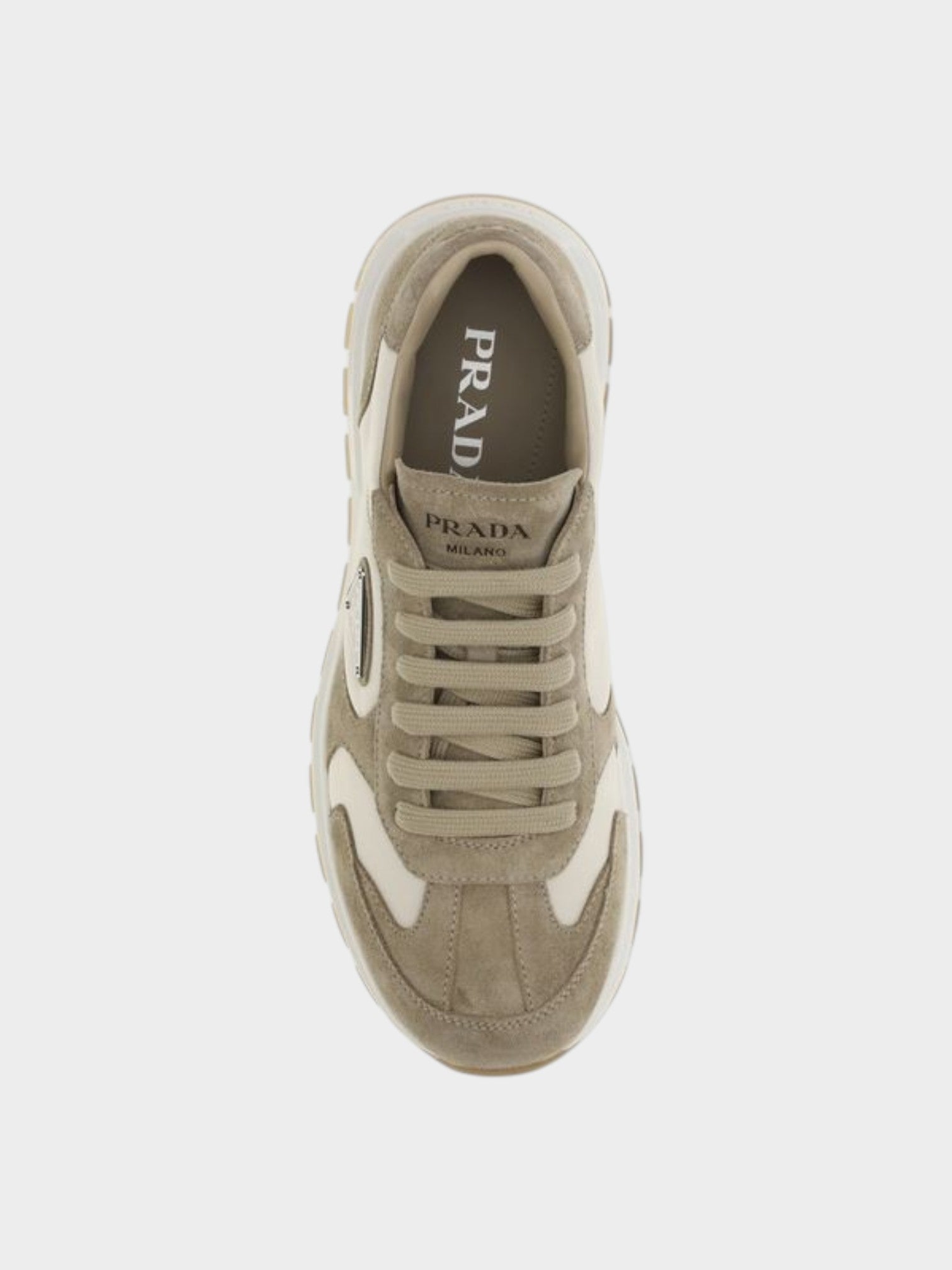Prada Beige Calf Leather Bos Taurus Athletic Sneakers-thumbmail-4