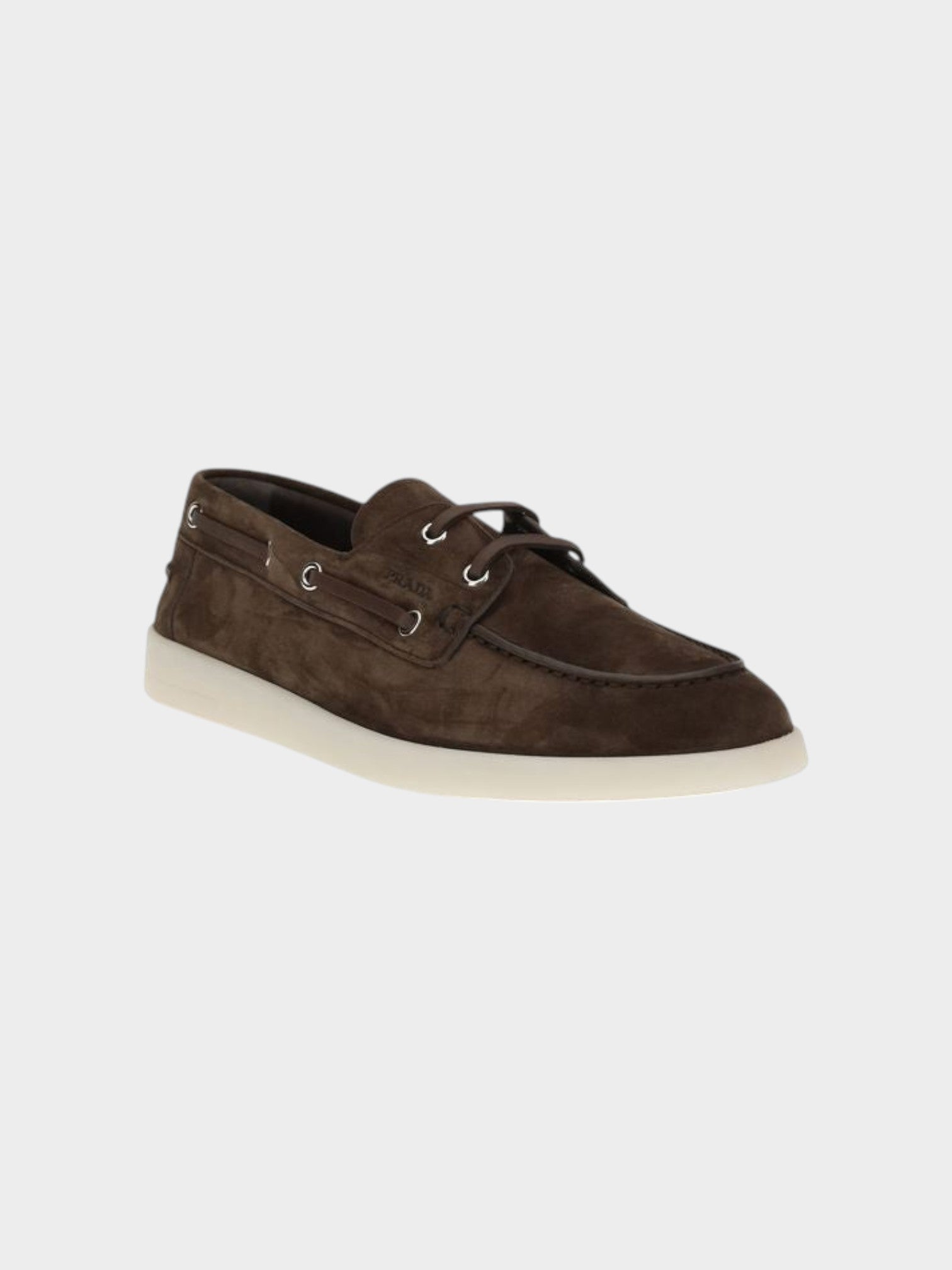 Prada Brown Calf Leather Bos Taurus Slip-On Loafers-thumbmail-2
