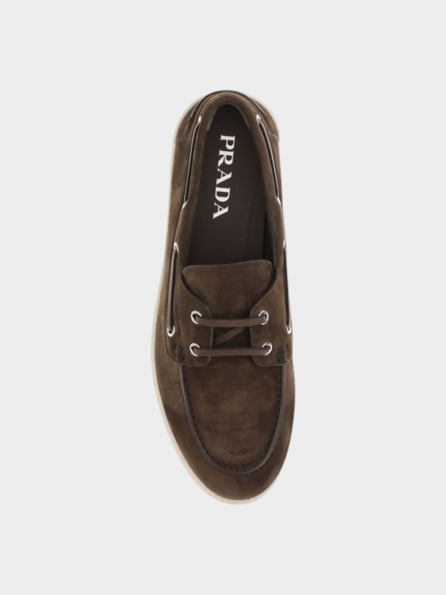 Prada Brown Calf Leather Bos Taurus Slip-On Loafers-thumbmail-4