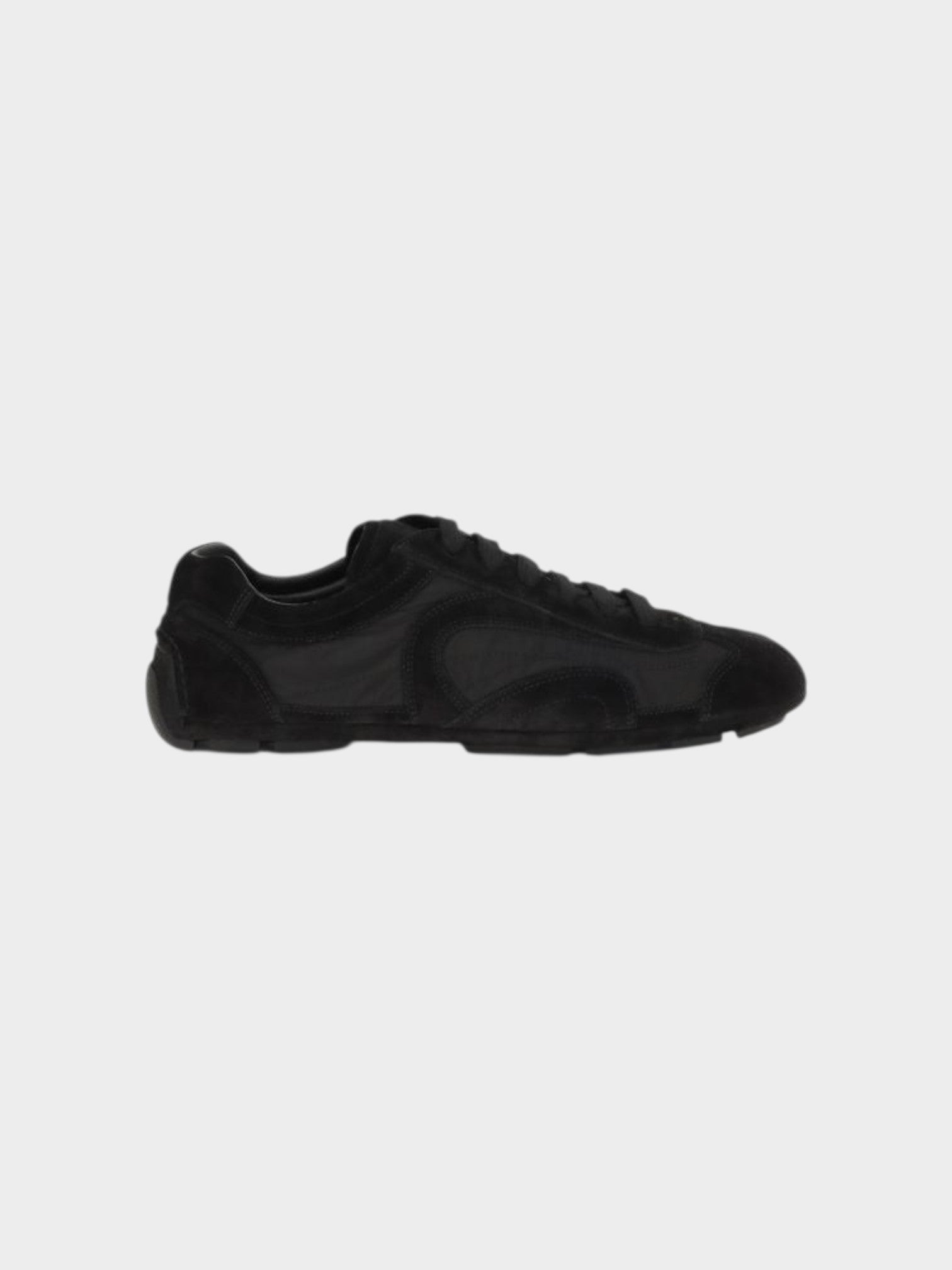 Prada Black Calf Leather Bos Taurus Athletic Sneakers